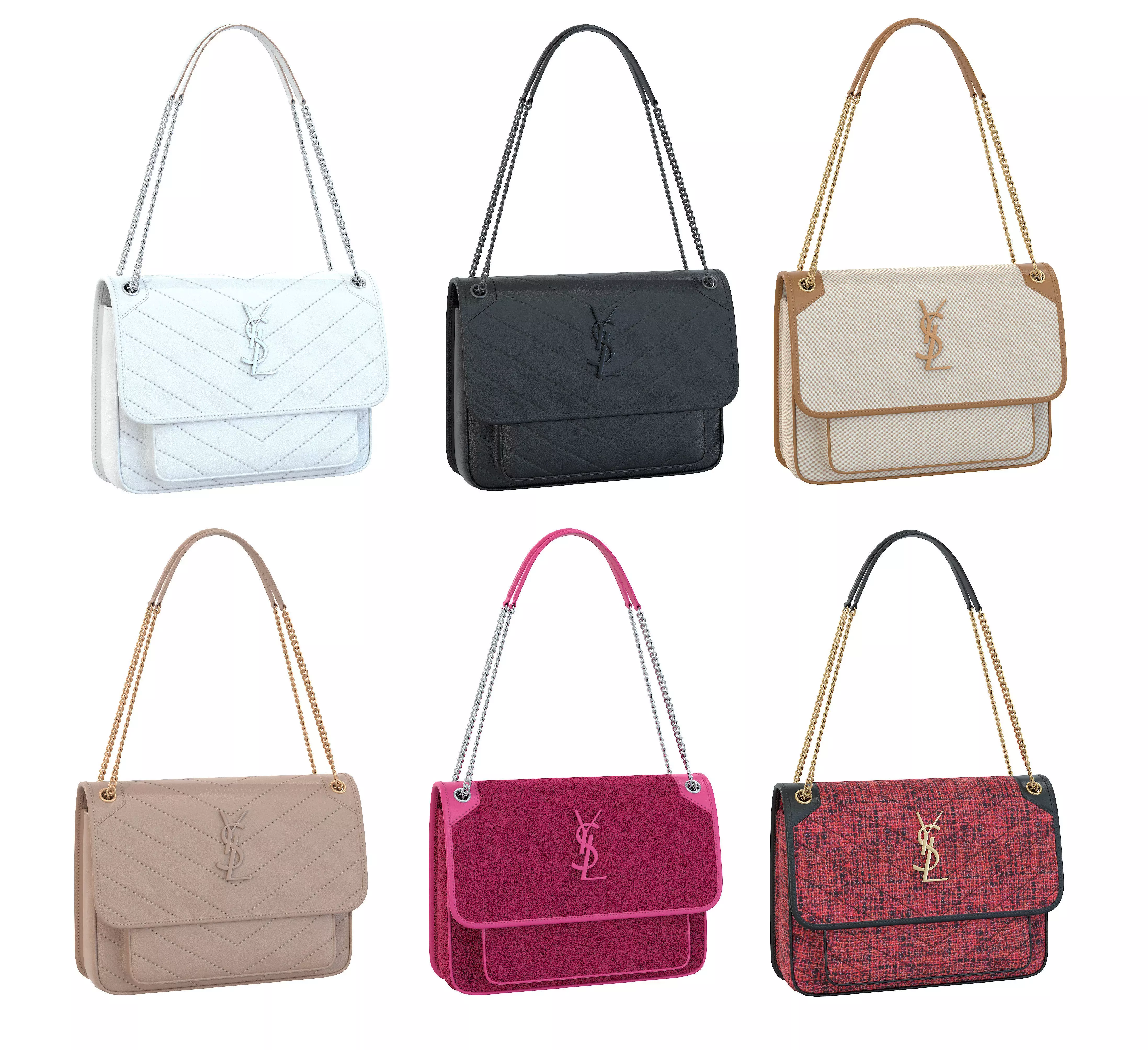 YSL Saint Laurent Niki Bag 3D Model Collection_0