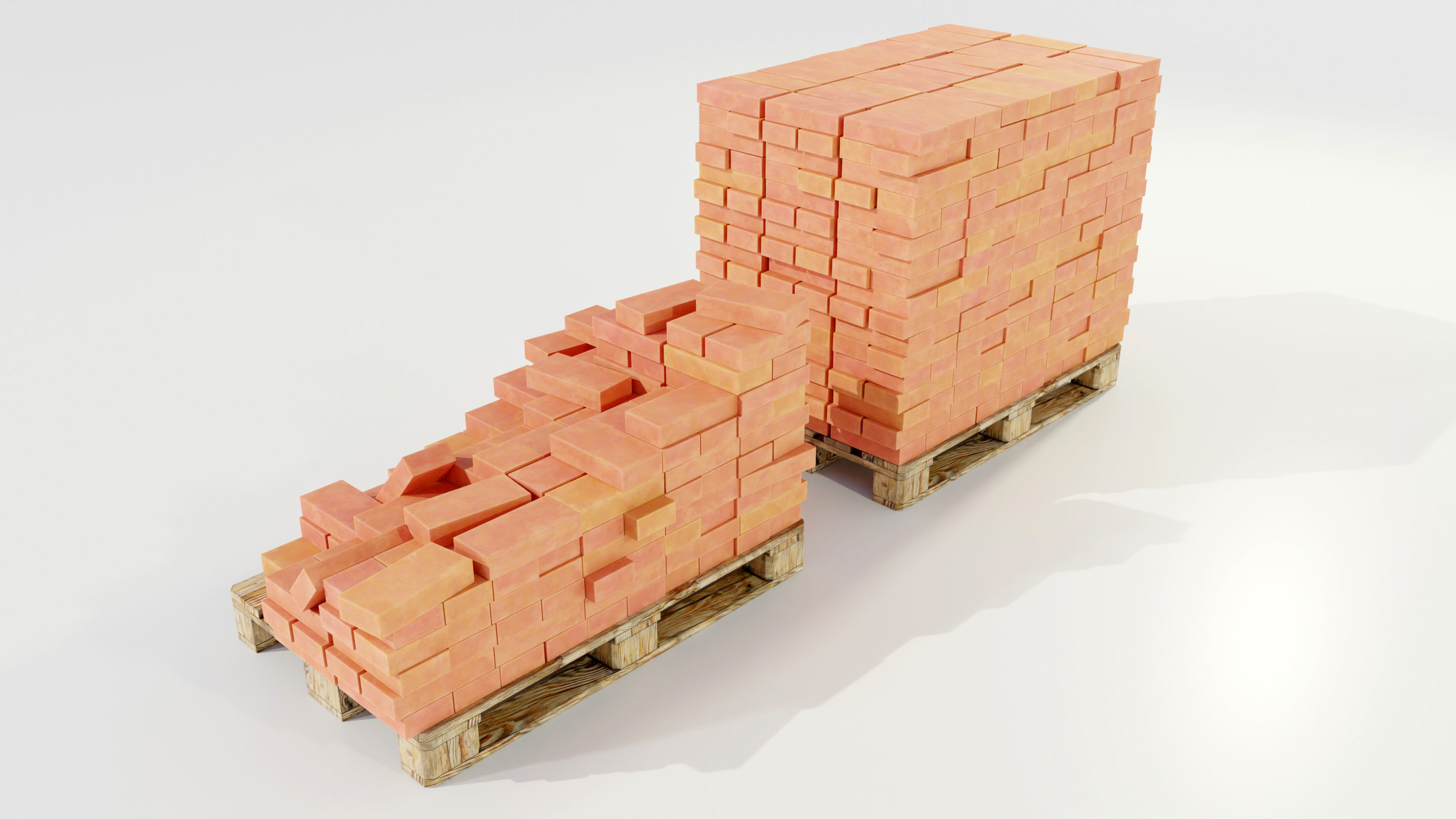 Pallet with Bricks 3D model_4