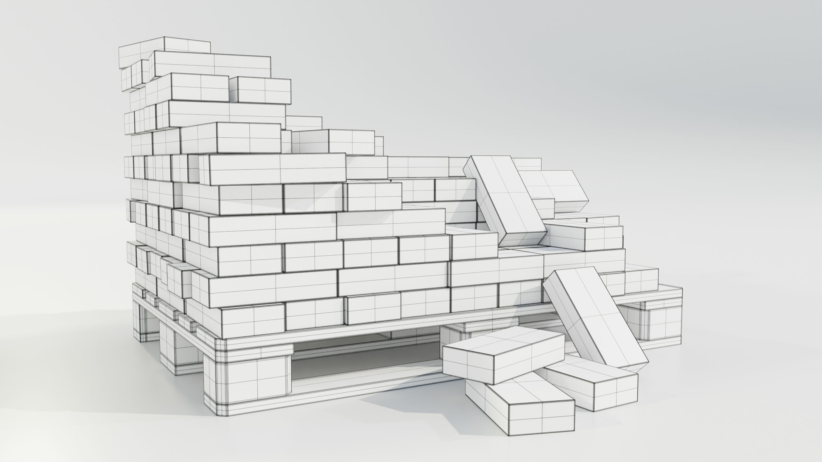 Pallet with Bricks 3D model_18