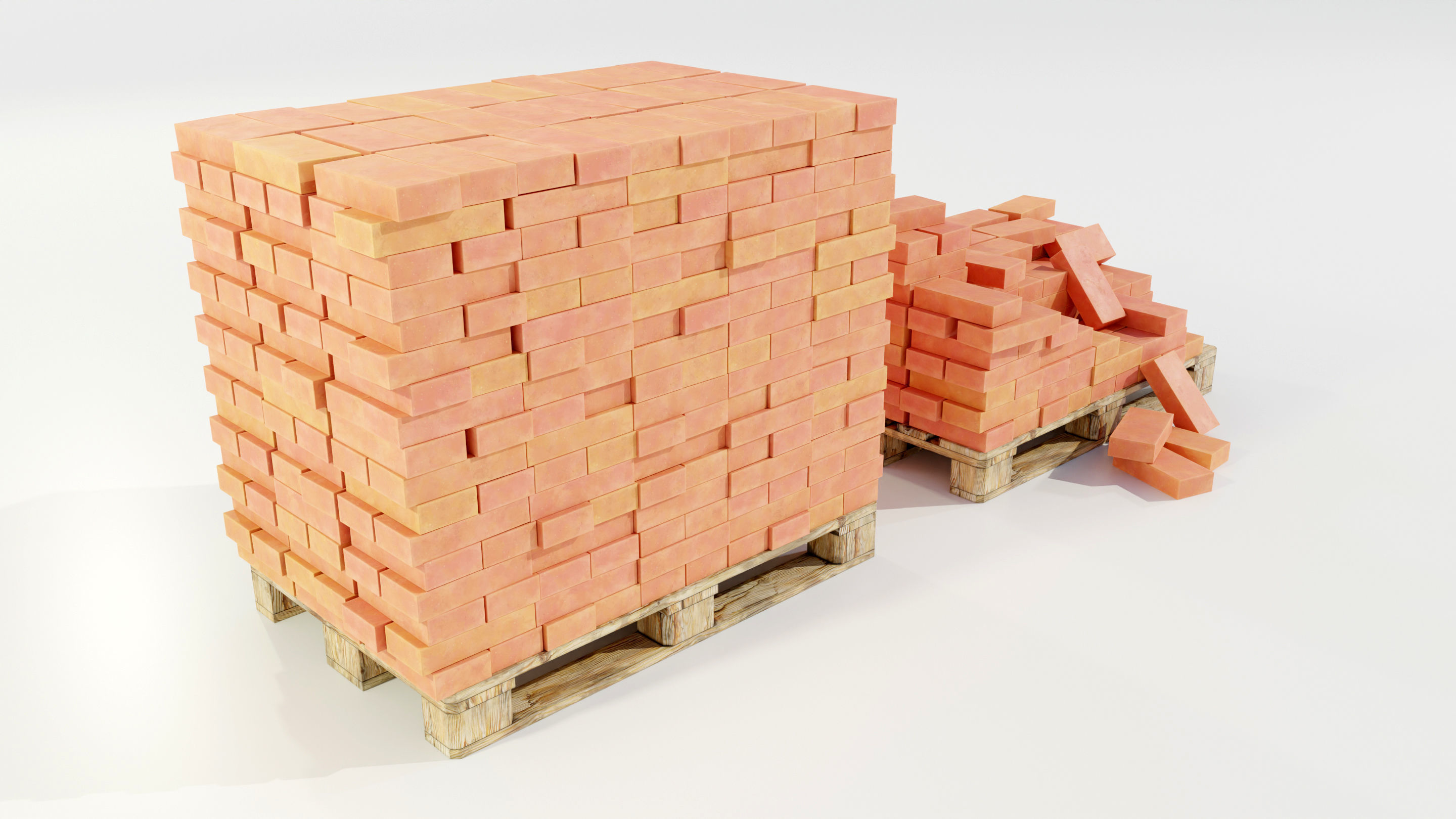 Pallet with Bricks 3D model_2