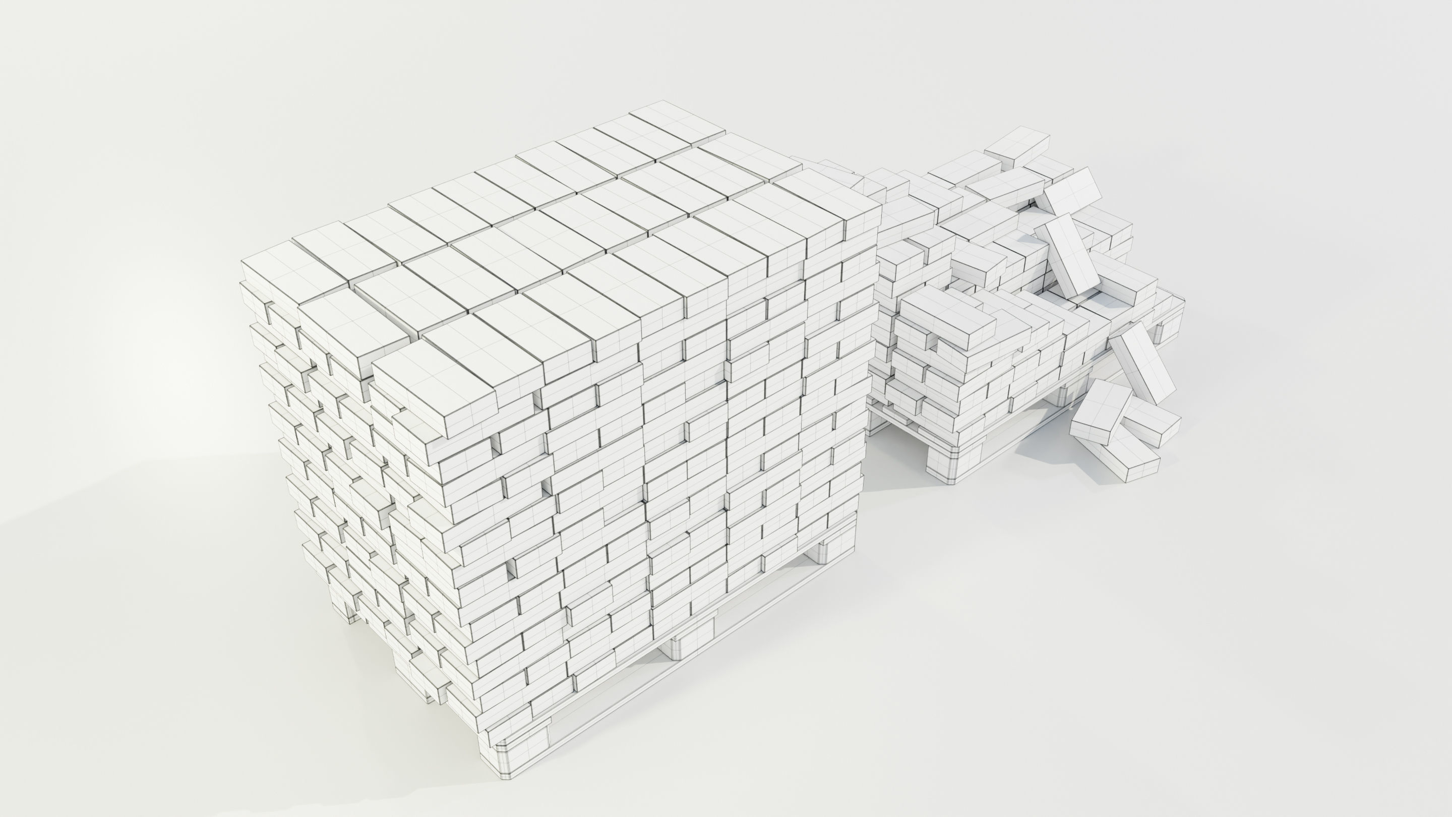 Pallet with Bricks 3D model_16