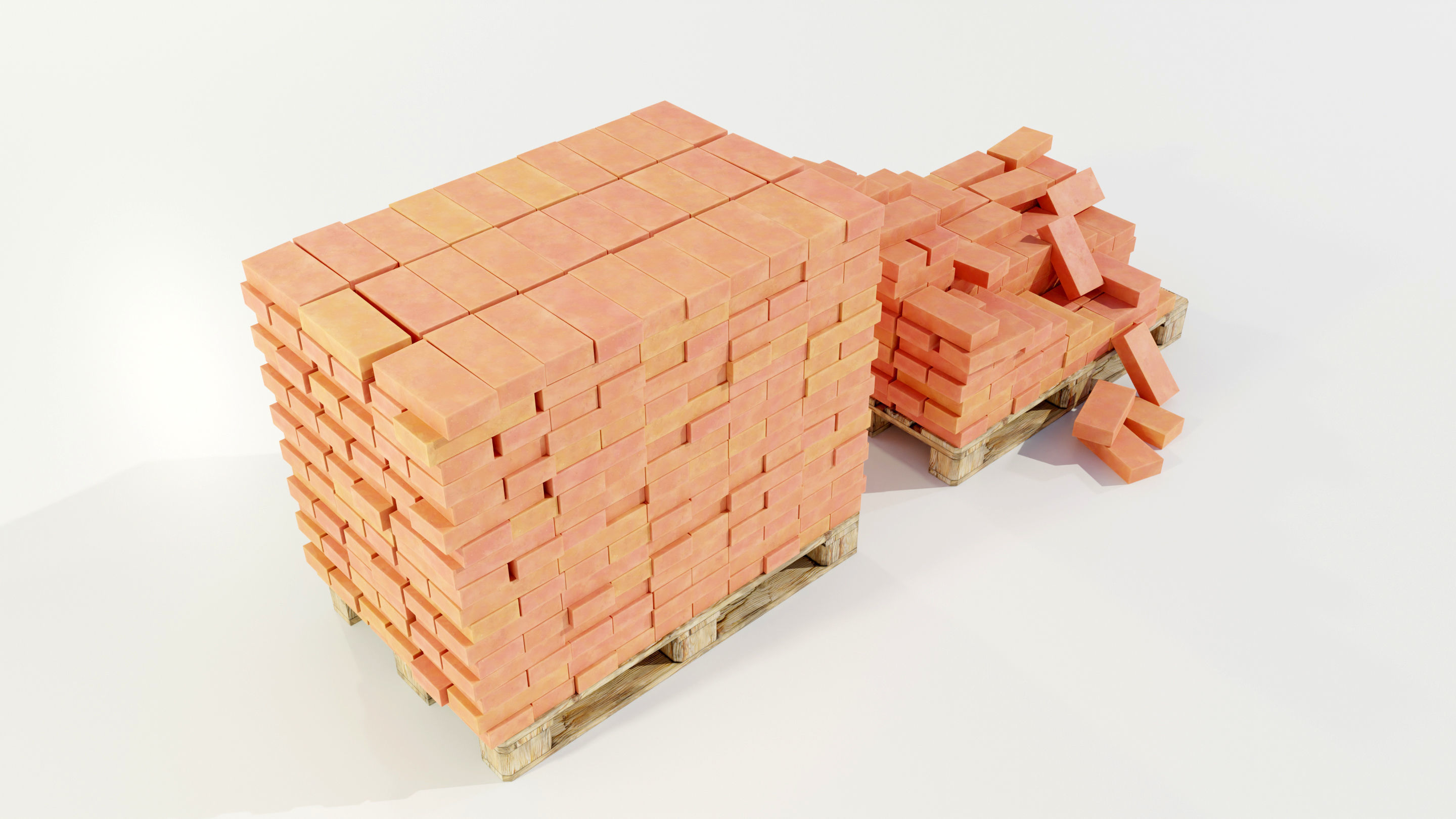 Pallet with Bricks 3D model_6