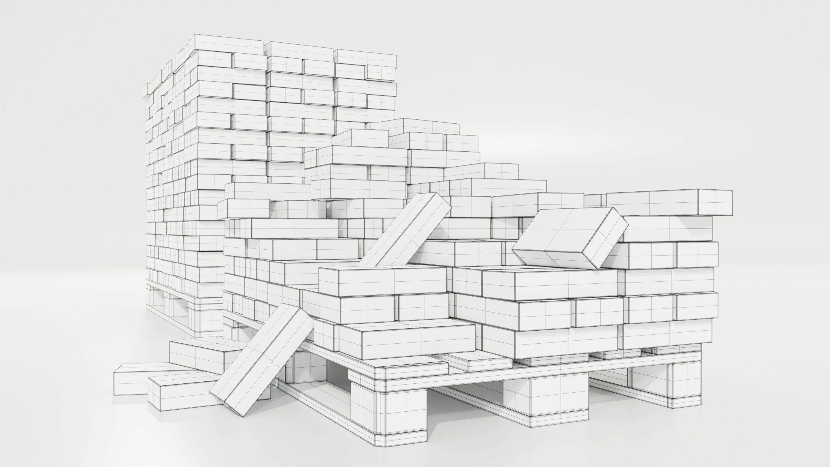 Pallet with Bricks 3D model_19