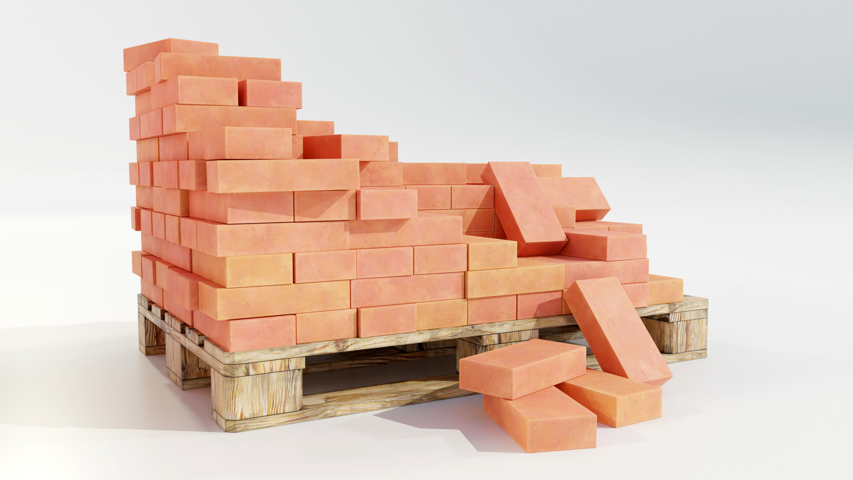 Pallet with Bricks 3D model_8