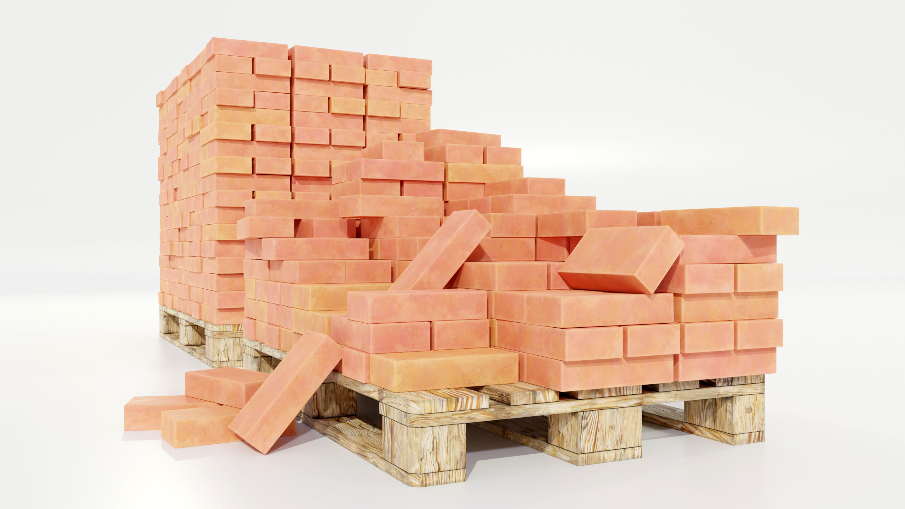 Pallet with Bricks 3D model_9
