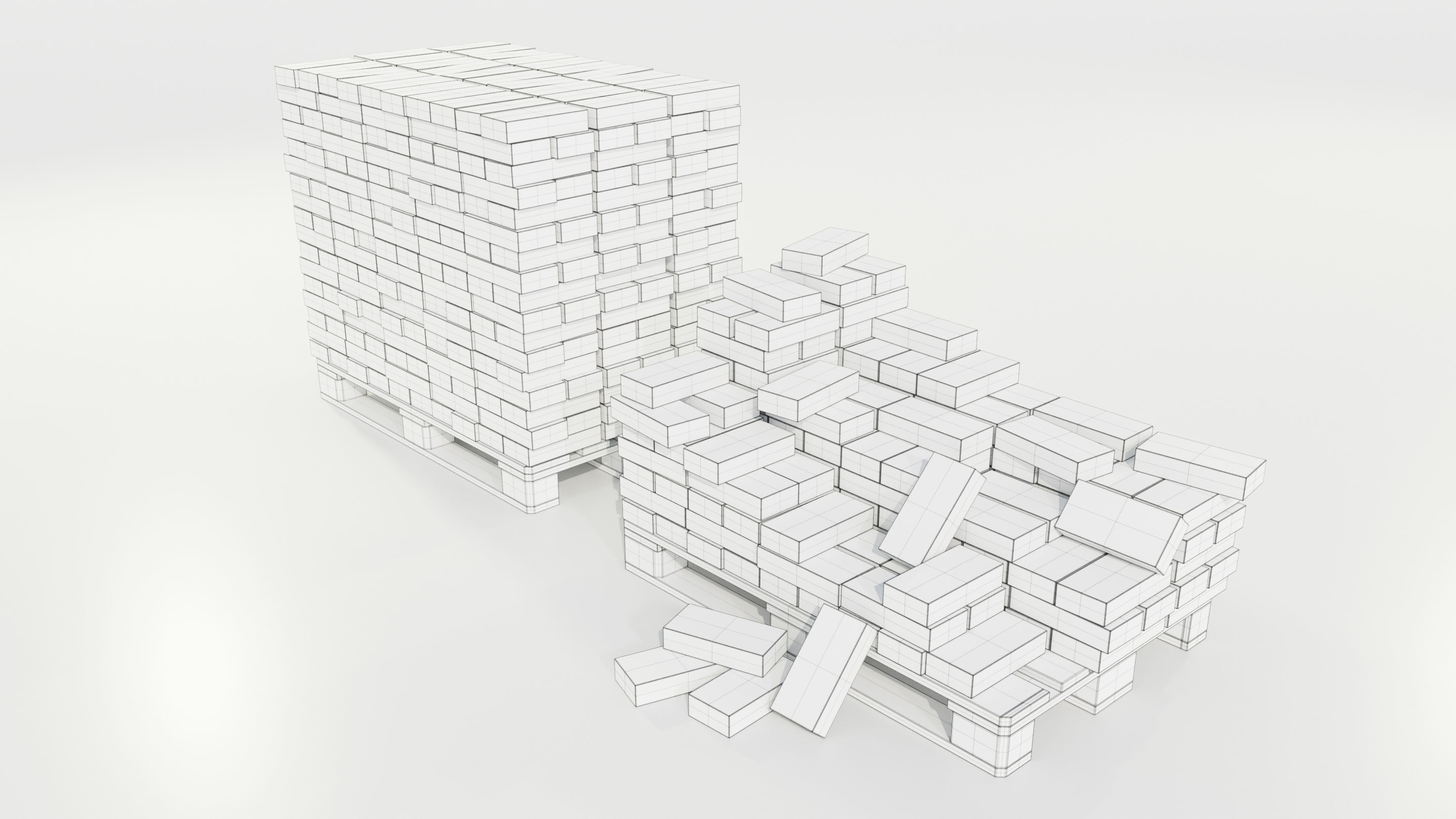 Pallet with Bricks 3D model_13