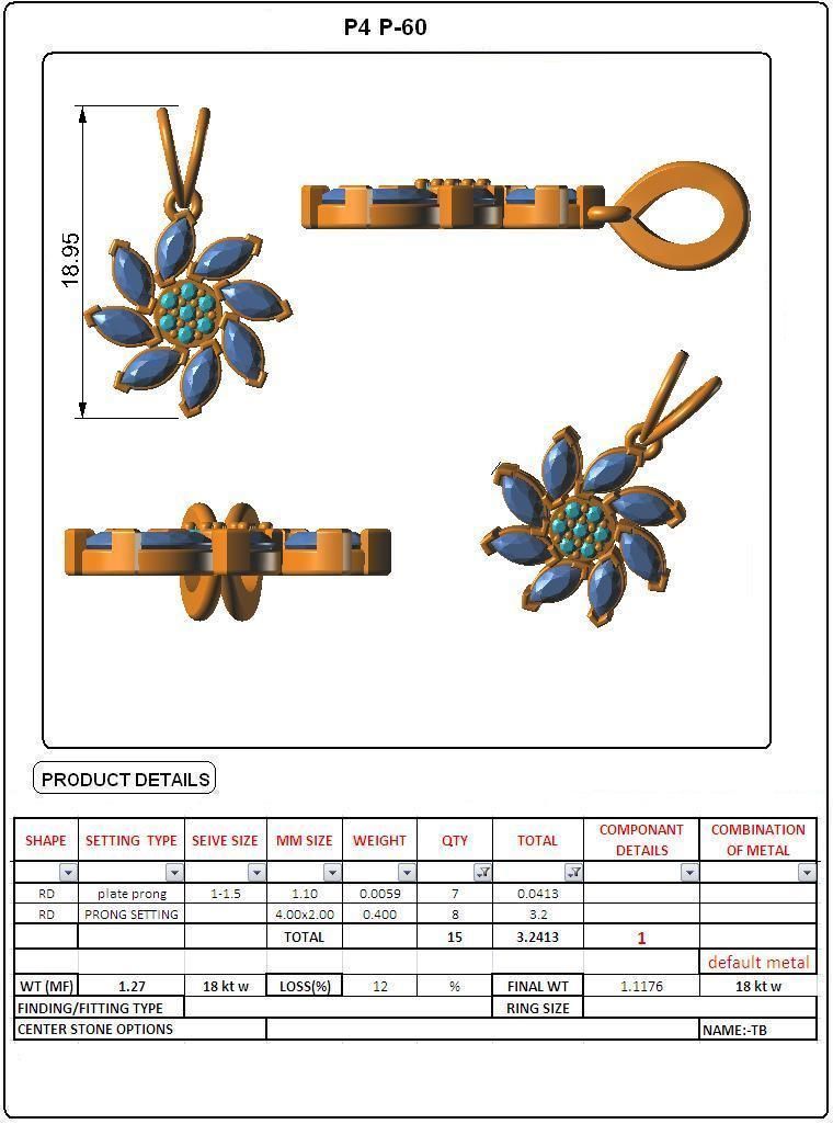 Women light weight pendant 3dm stl render detail 3D print model_3