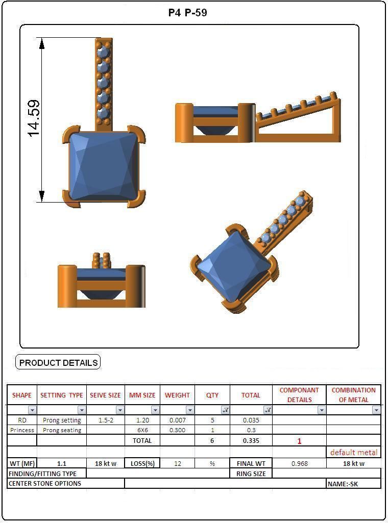 Women light weight pendant 3dm stl render detail 3D print model_4