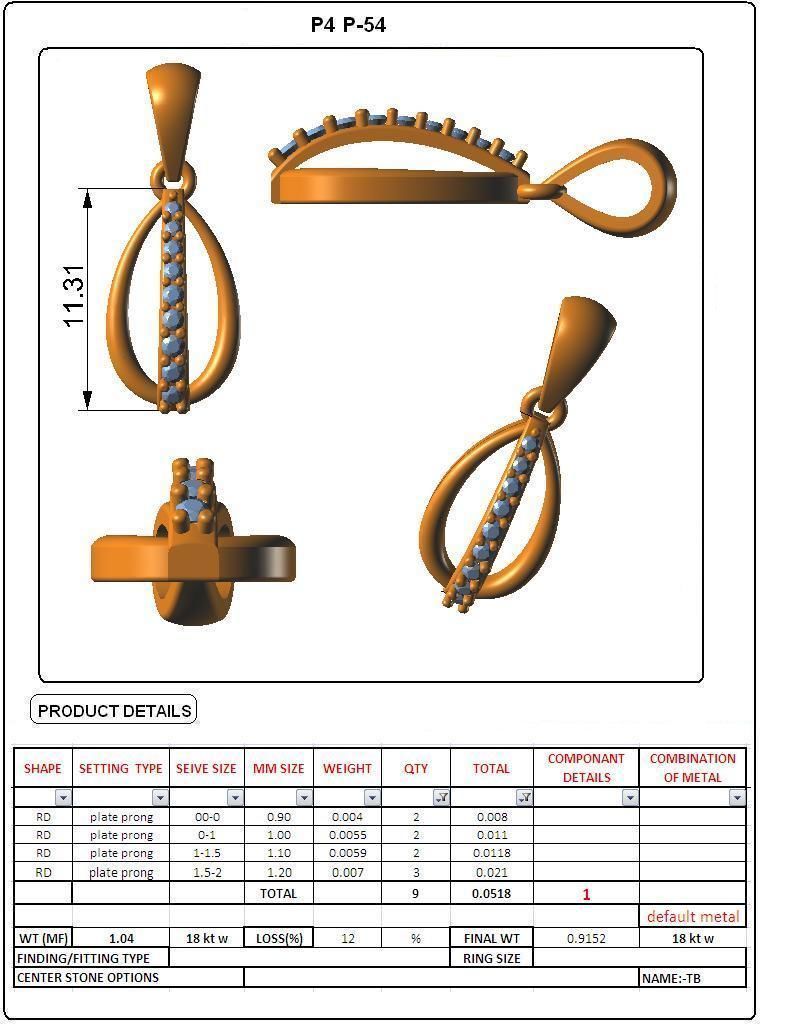 Women light weight pendant 3dm stl render detail 3D print model_3