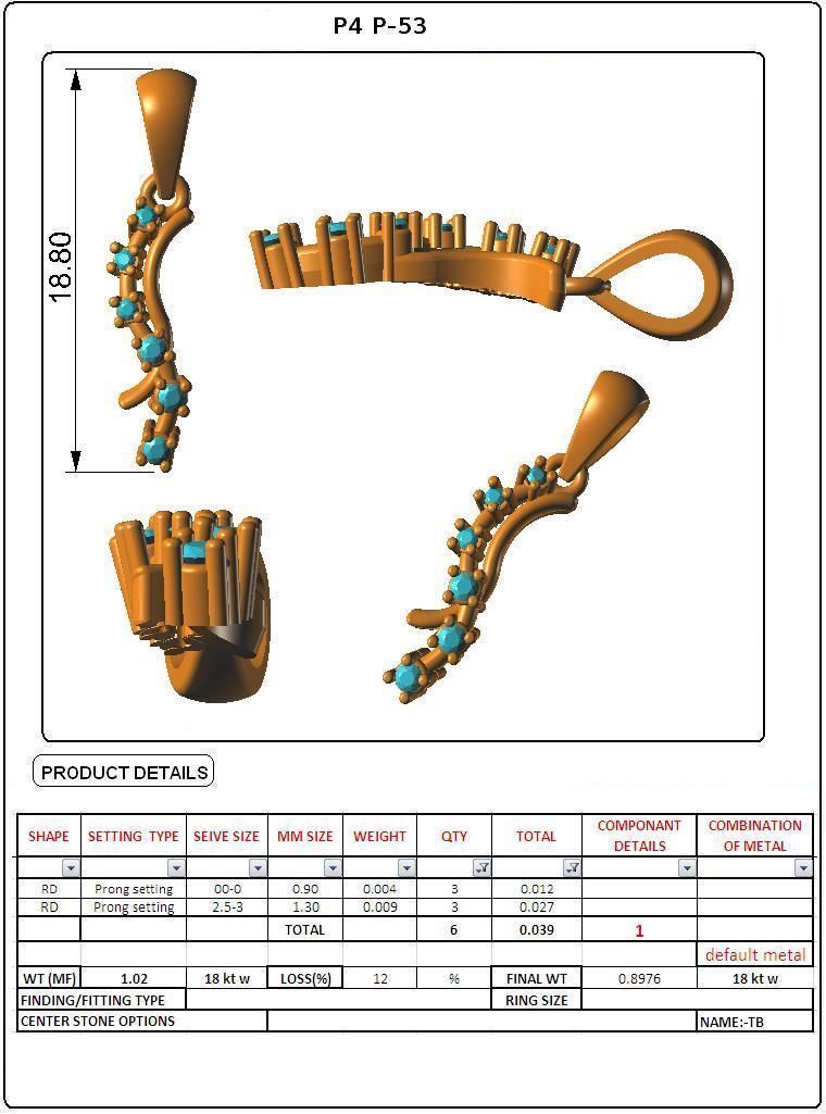 Women light weight pendant 3dm stl render detail 3D print model_4