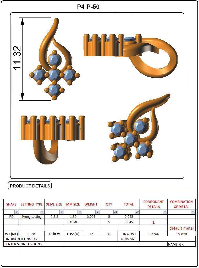 Women light weight pendant 3dm stl render detail 3D print model_3
