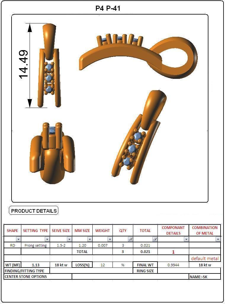 Women light weight pendant 3dm stl render detail 3D print model_1