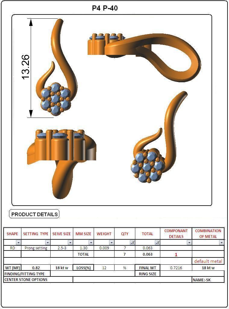Women light weight pendant 3dm stl render detail 3D print model_4