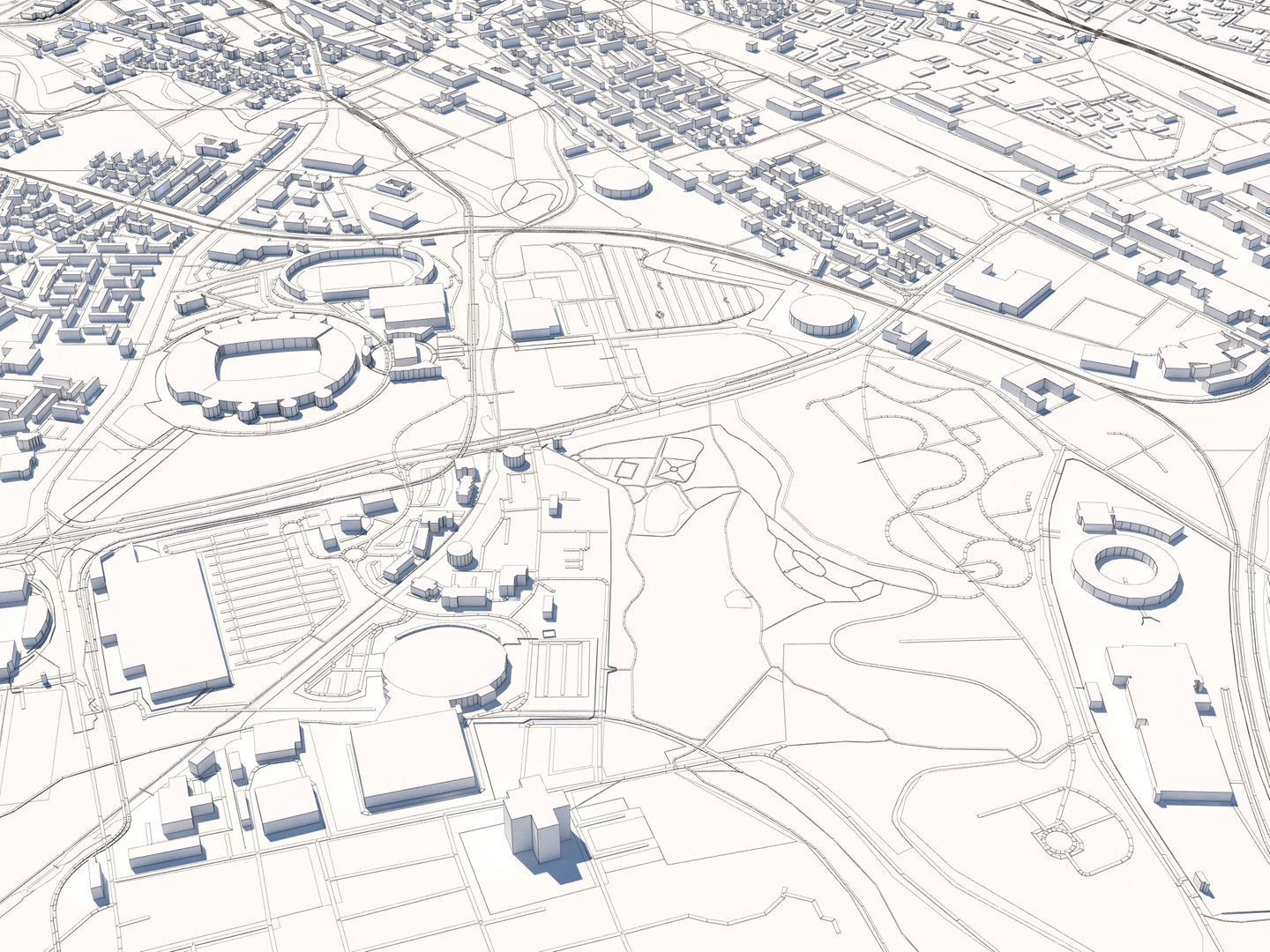 Manchester UK 25x25km City Map 3D model_8