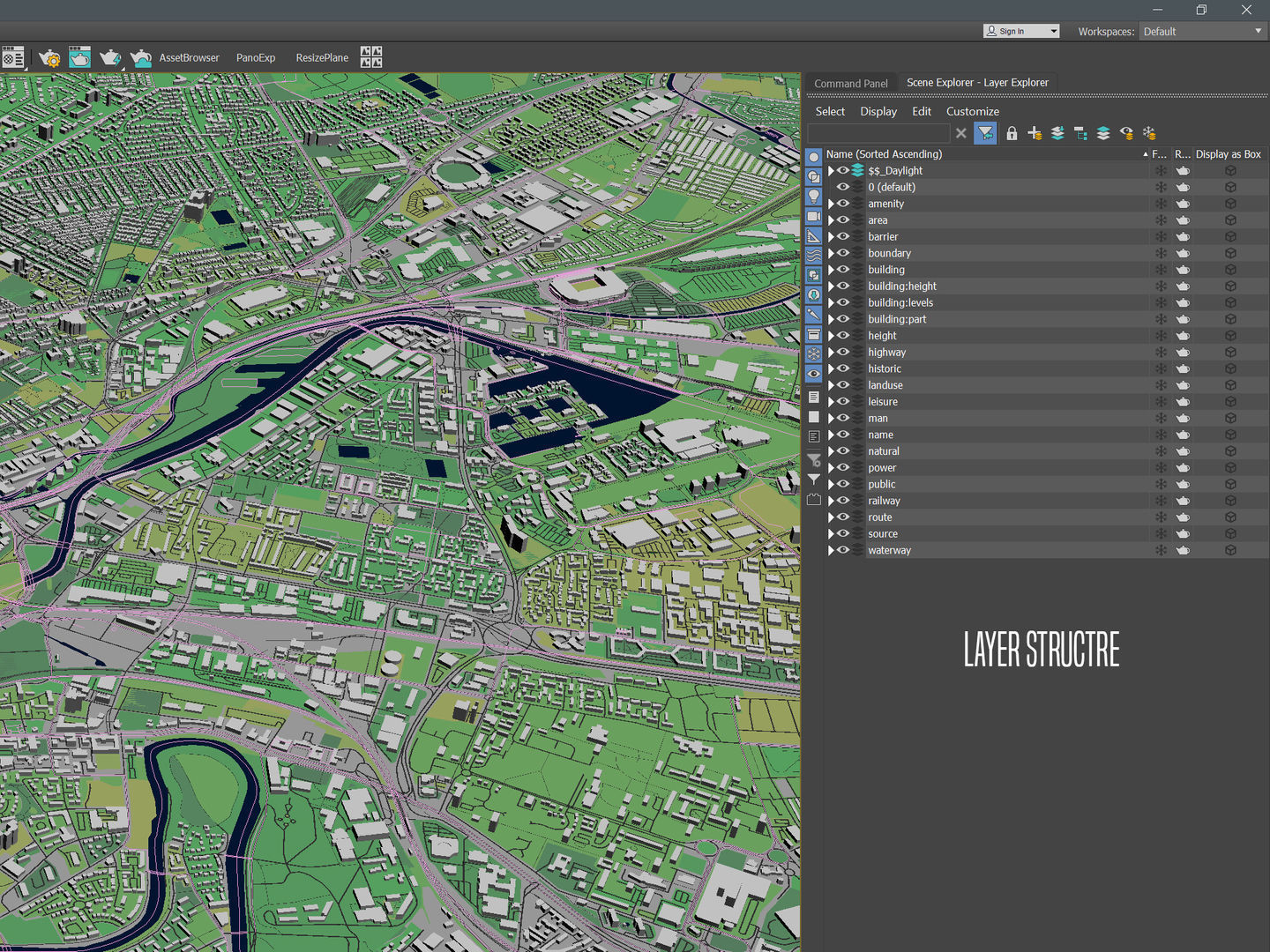 Manchester UK 25x25km City Map 3D model_6