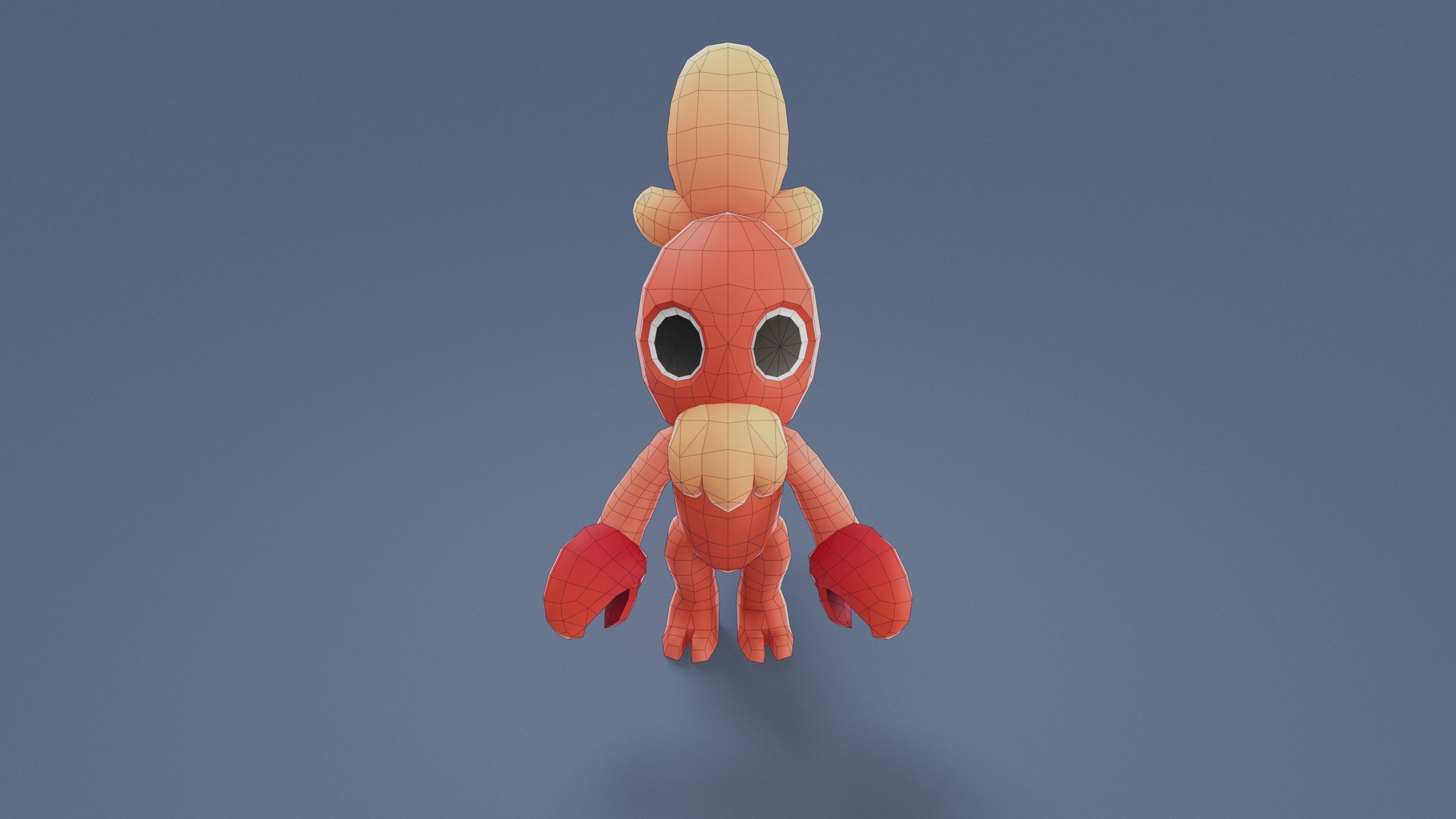 Cartoon Characters - Small Lobster Warrior Low-poly 3D model_19
