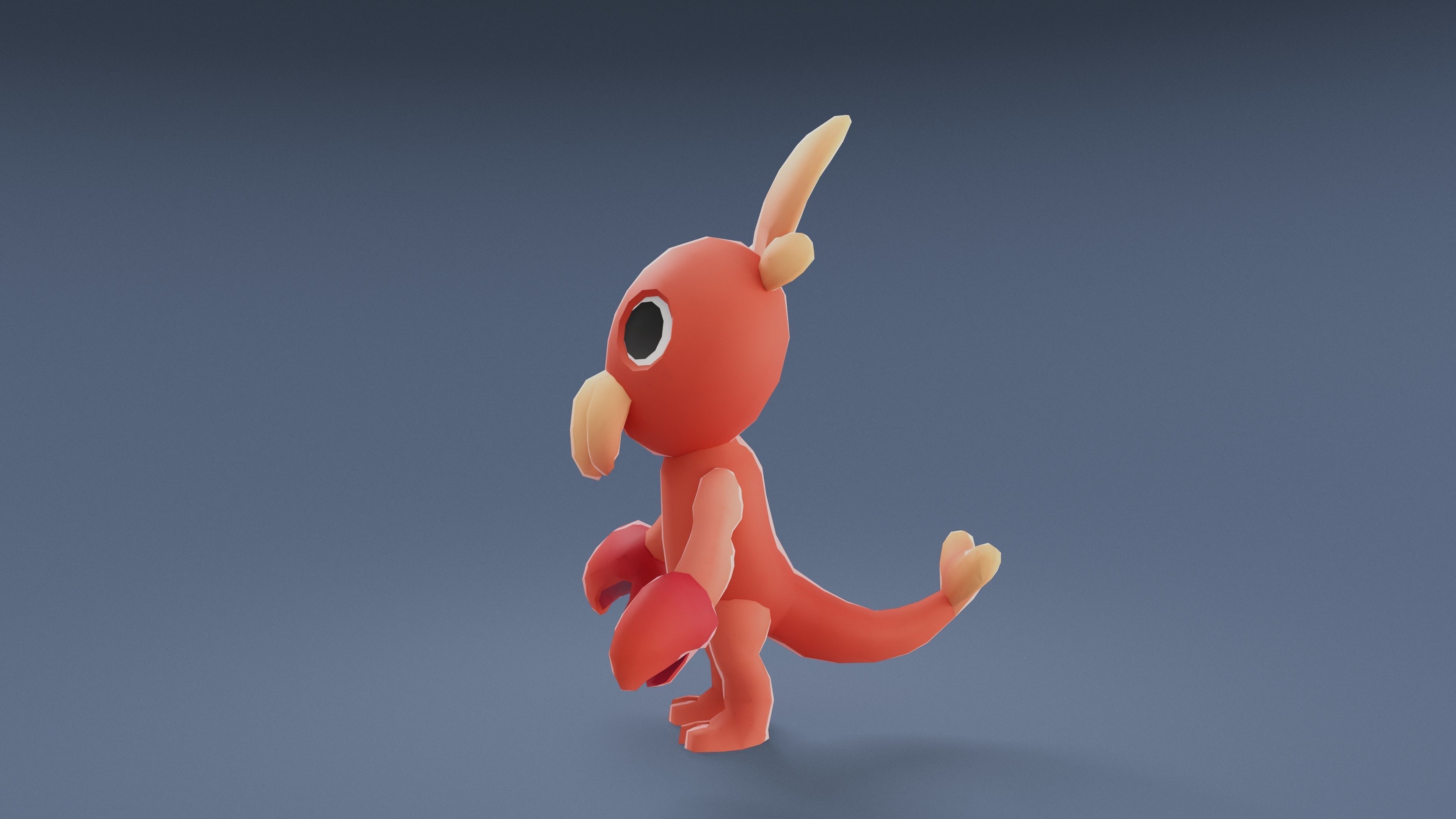 Cartoon Characters - Small Lobster Warrior Low-poly 3D model_9