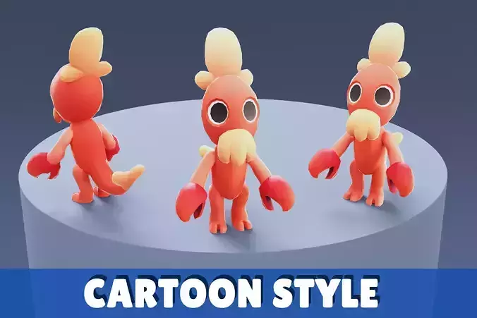 Cartoon Characters - Small Lobster Warrior Low-poly 3D model Cartoon Characters - Small Lobster Warrior Low-poly 3D model