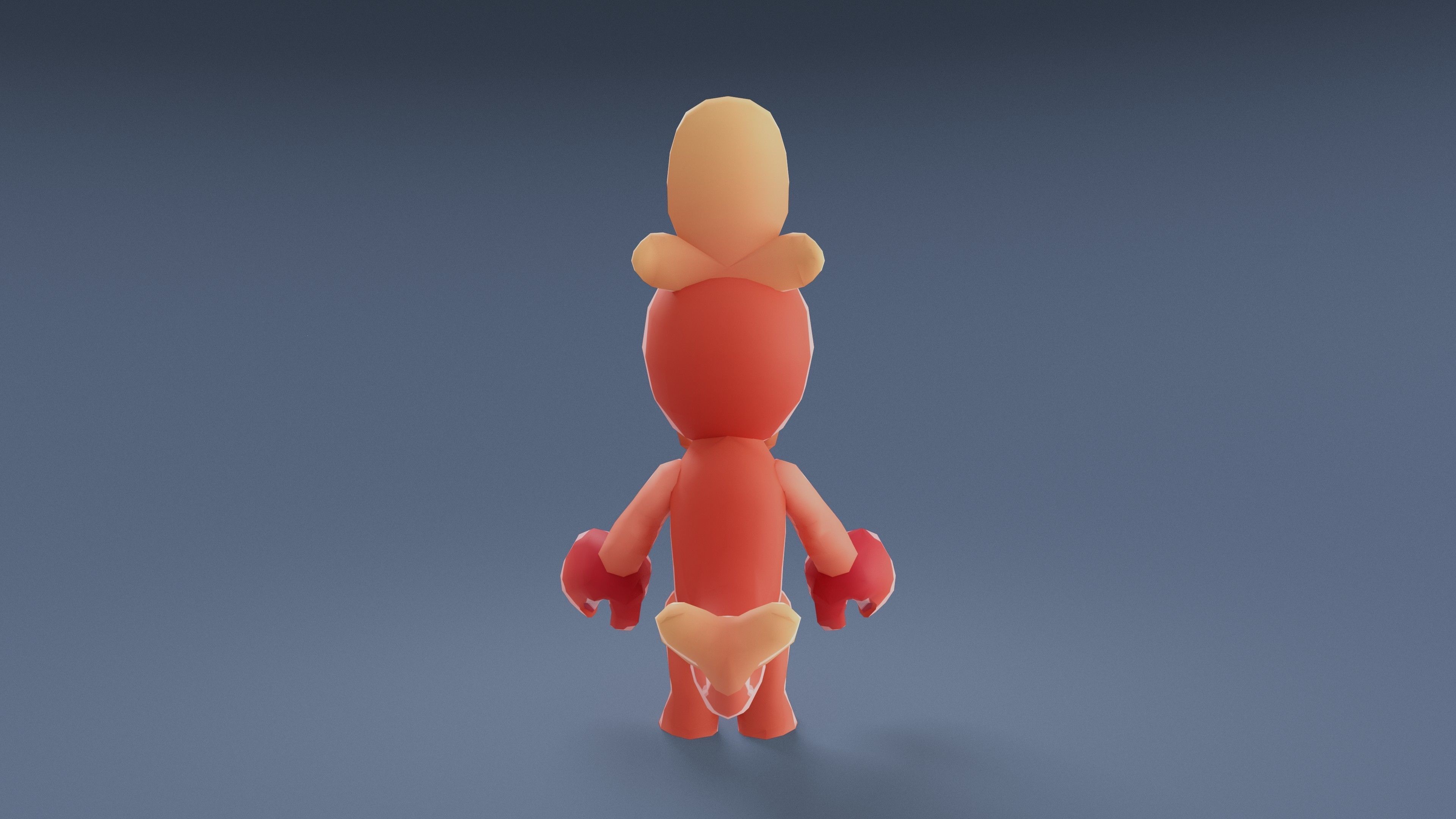 Cartoon Characters - Small Lobster Warrior Low-poly 3D model_10