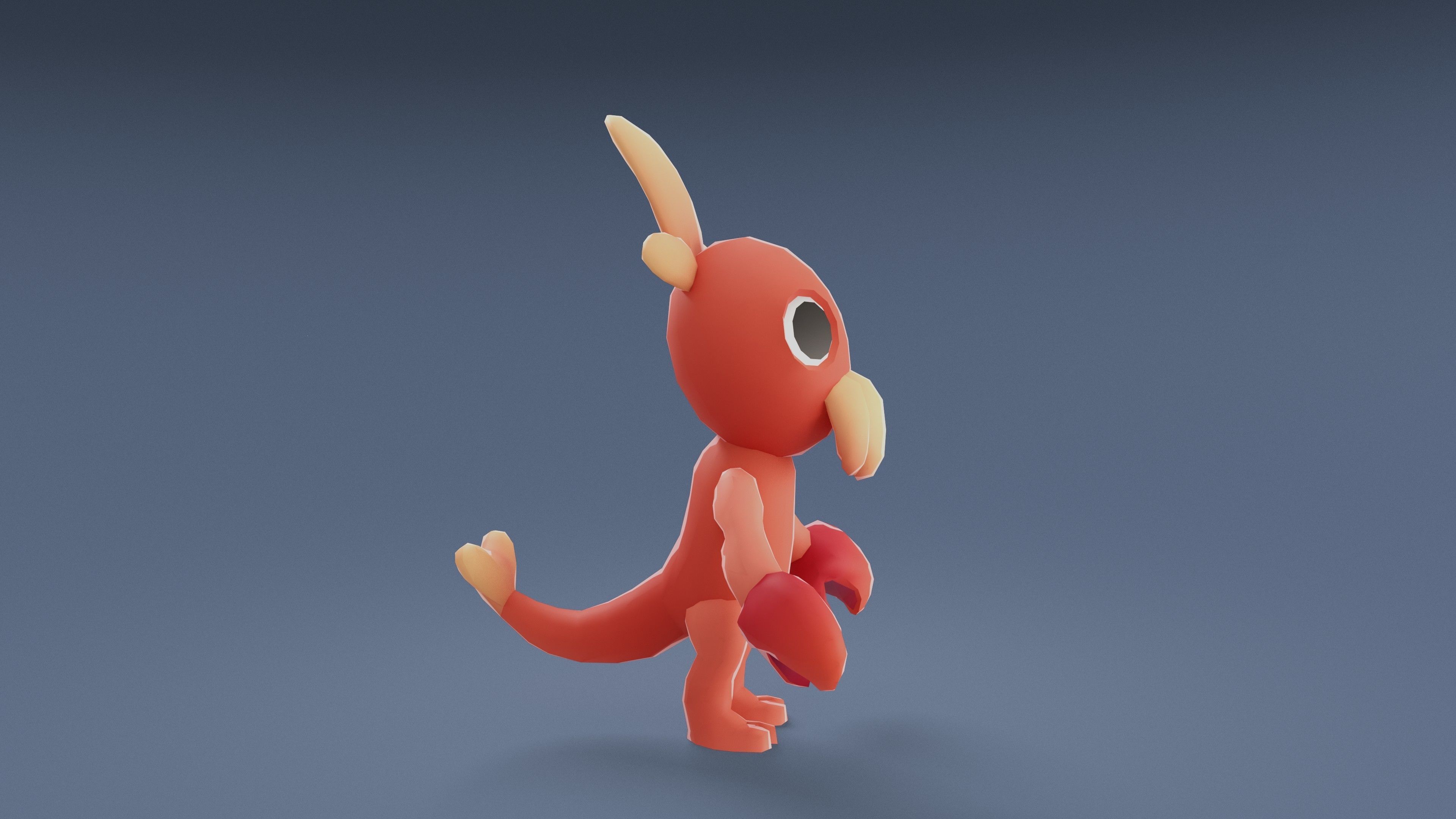 Cartoon Characters - Small Lobster Warrior Low-poly 3D model_11