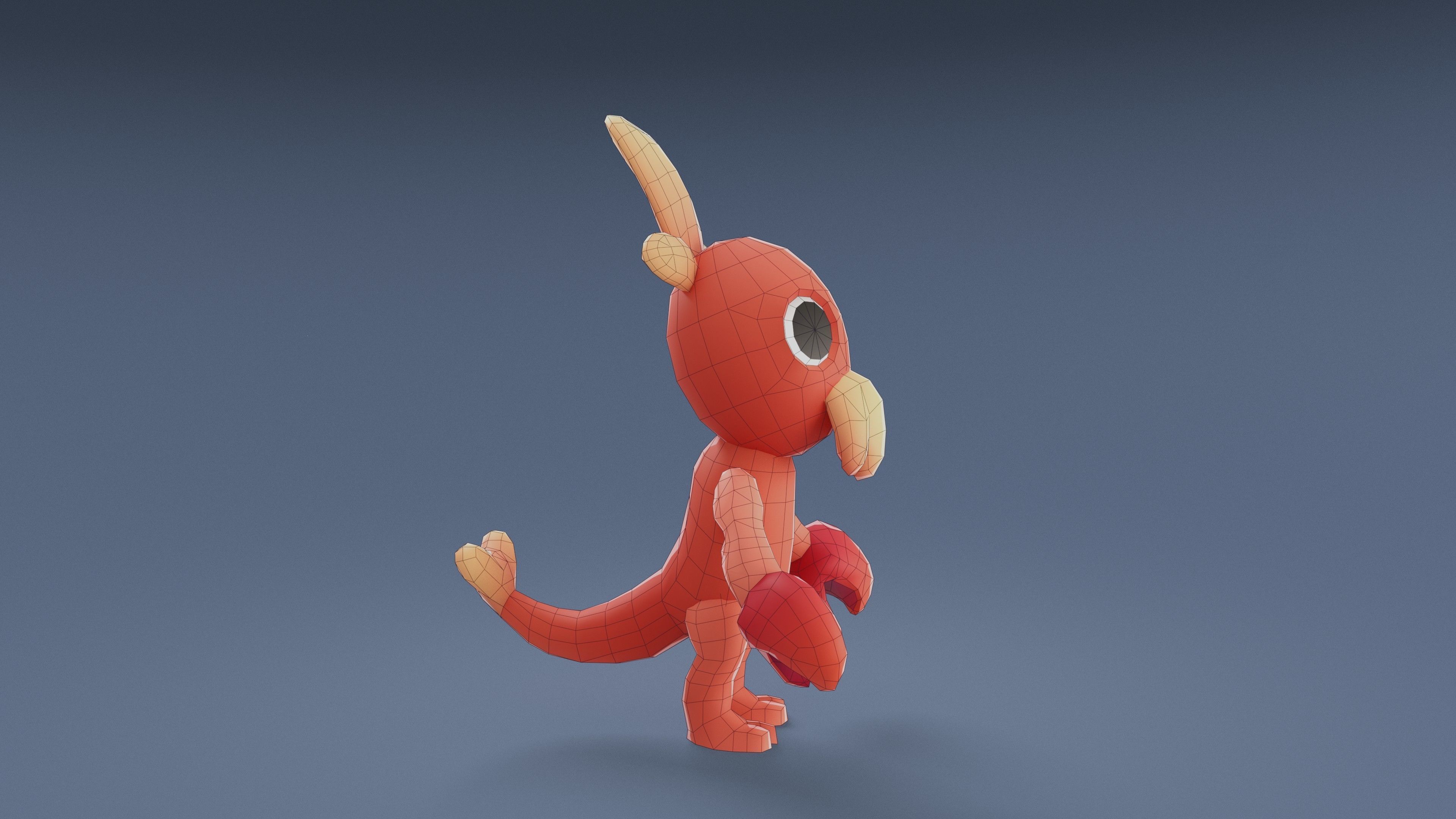Cartoon Characters - Small Lobster Warrior Low-poly 3D model_22