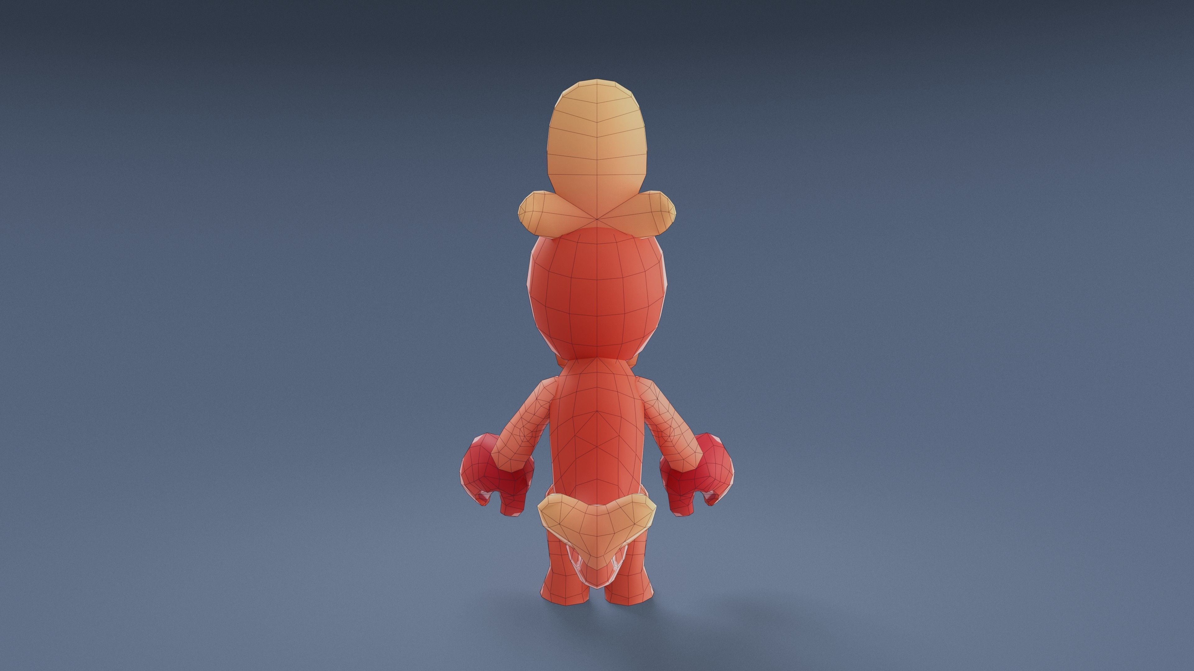 Cartoon Characters - Small Lobster Warrior Low-poly 3D model_21