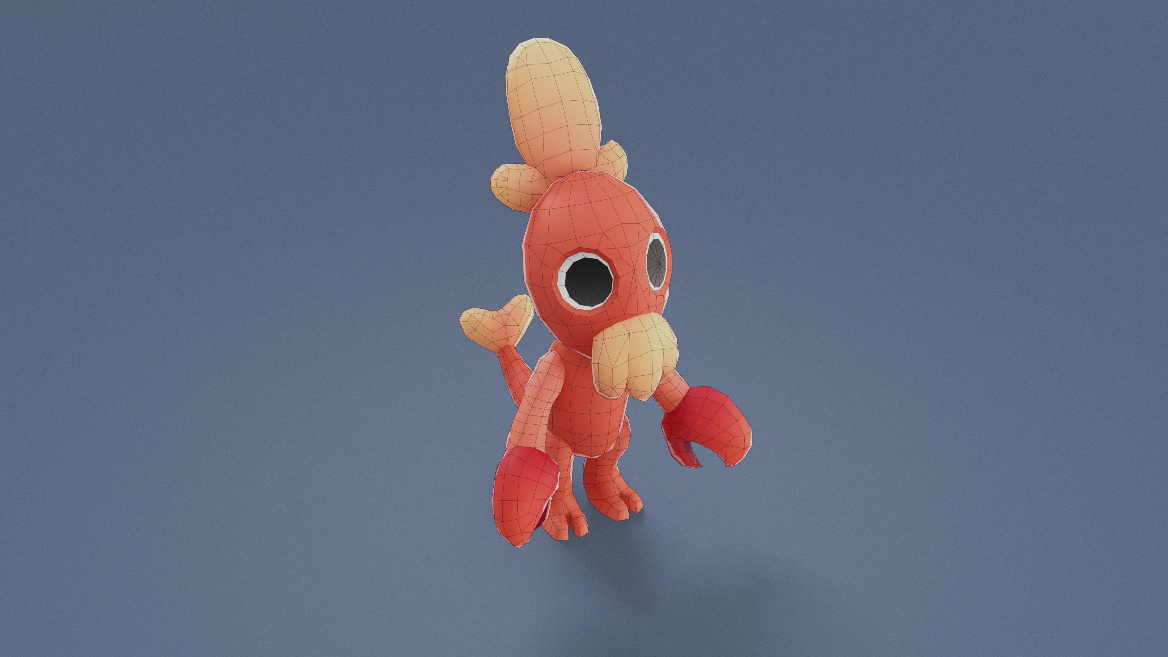 Cartoon Characters - Small Lobster Warrior Low-poly 3D model_18