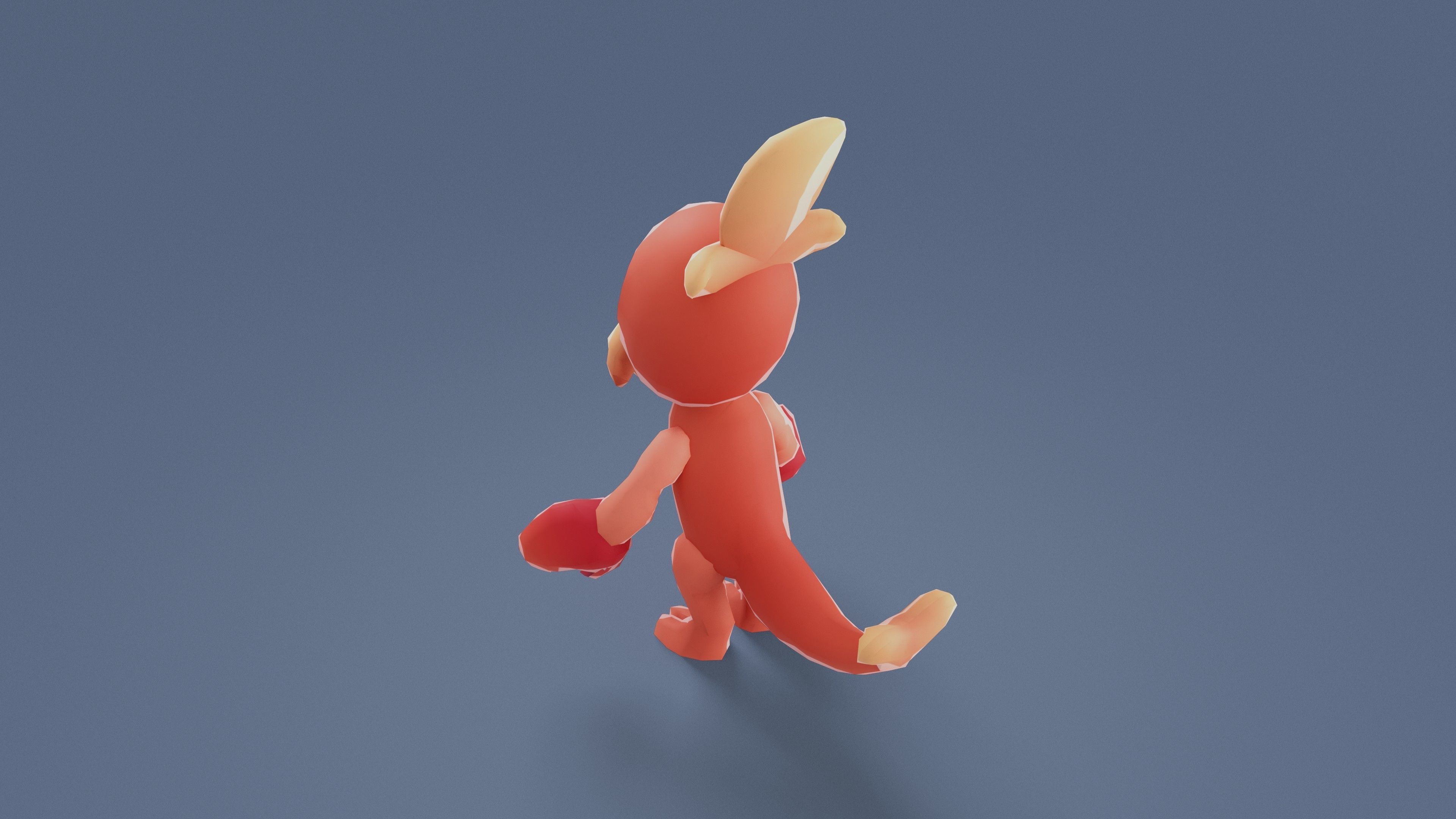 Cartoon Characters - Small Lobster Warrior Low-poly 3D model_4