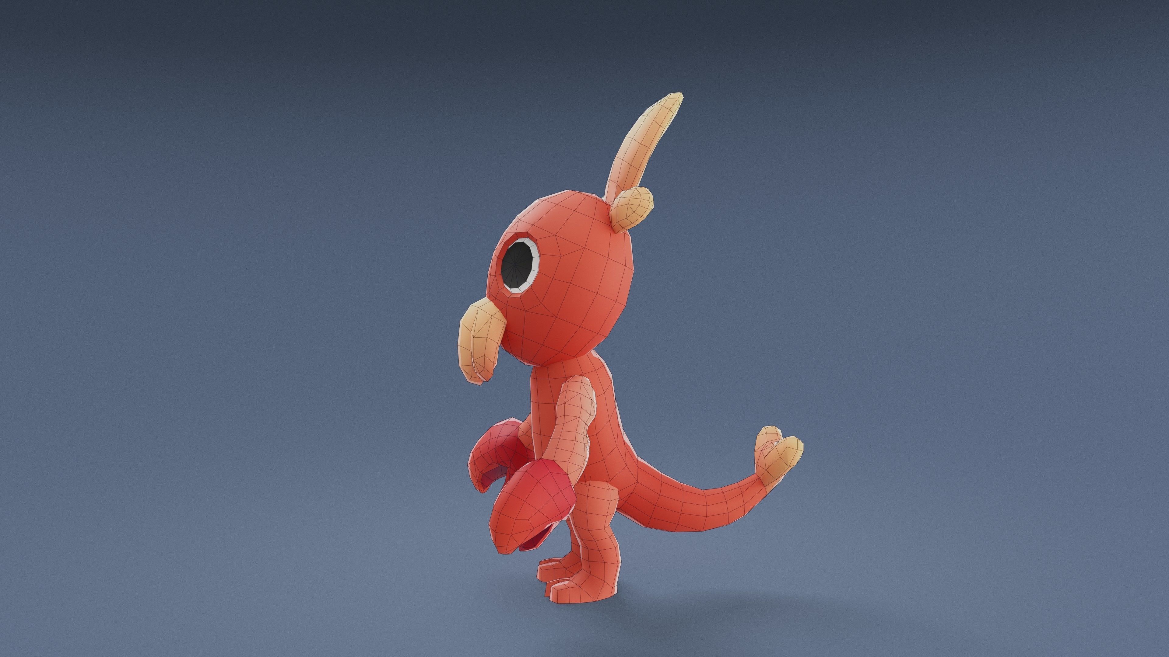 Cartoon Characters - Small Lobster Warrior Low-poly 3D model_20