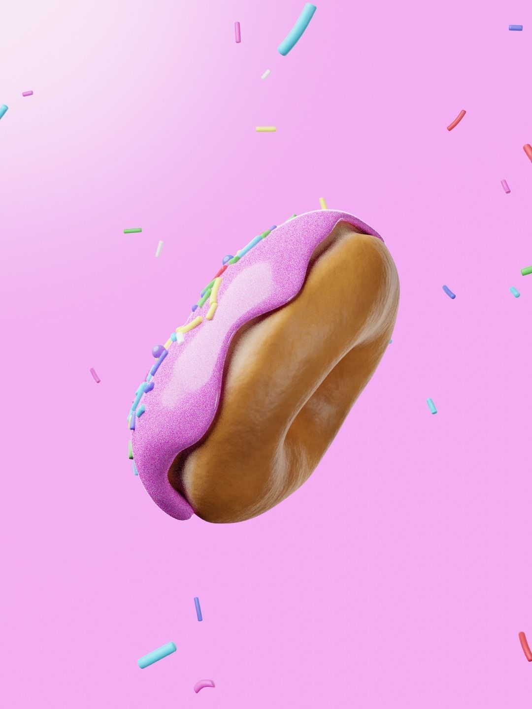 Donut with sprinkles 3D model_1
