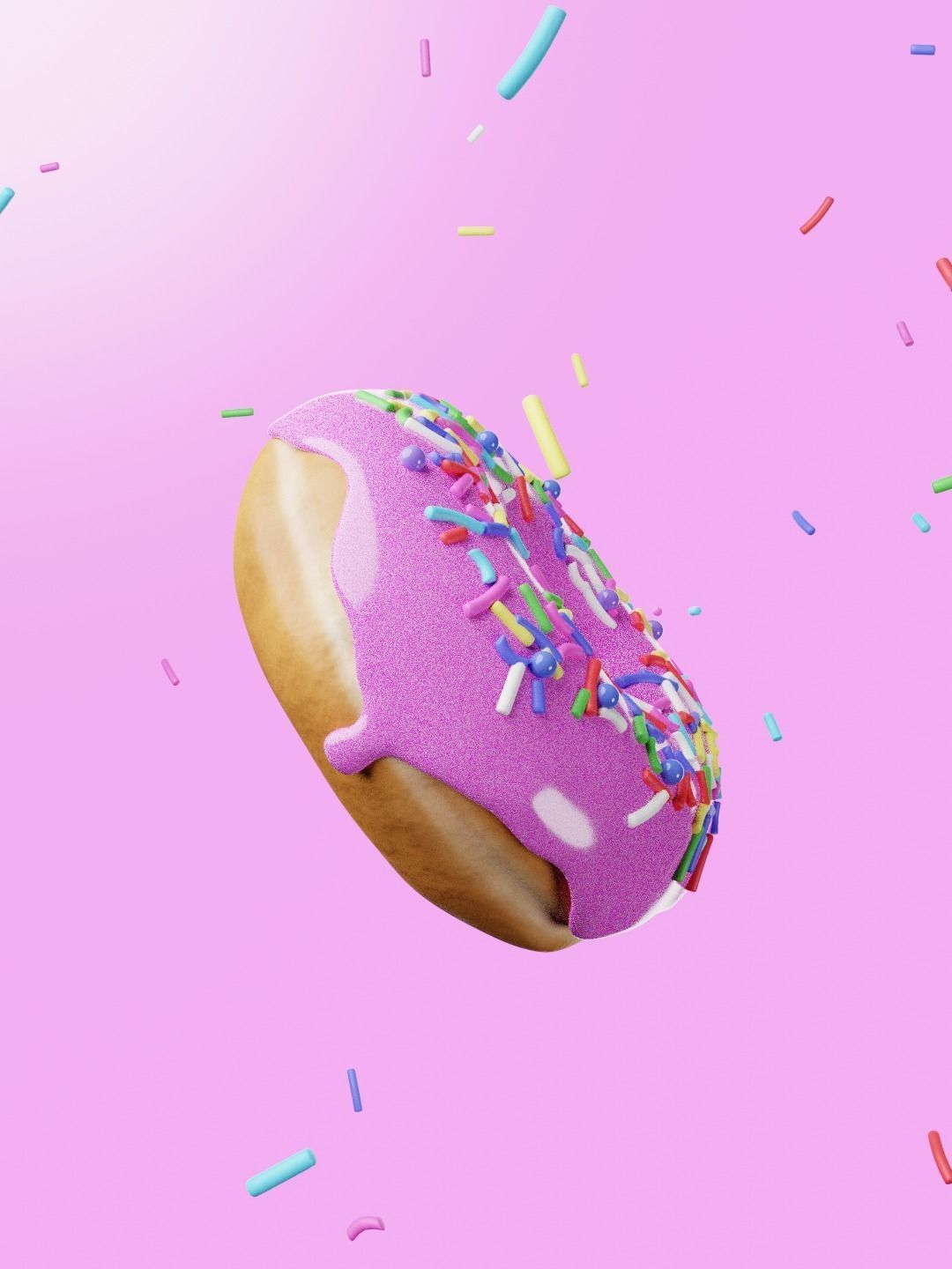 Donut with sprinkles 3D model_2