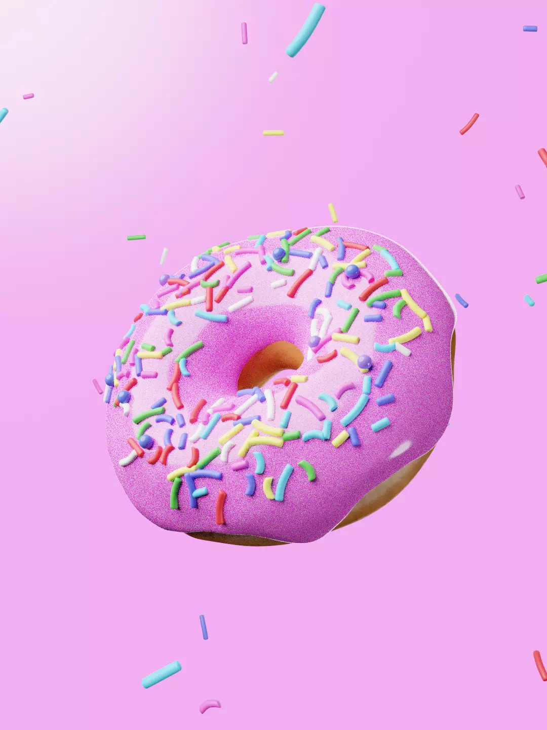 Donut with sprinkles 3D model_0