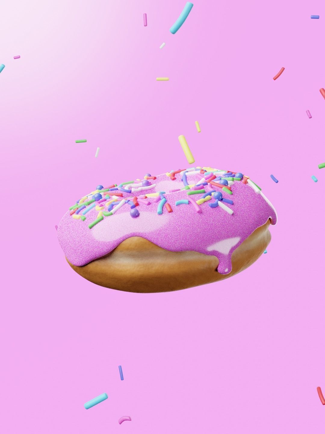 Donut with sprinkles 3D model_4