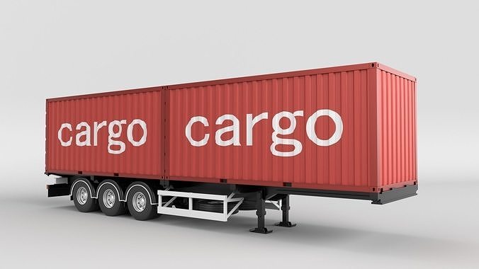 Container cargo truck 3D model