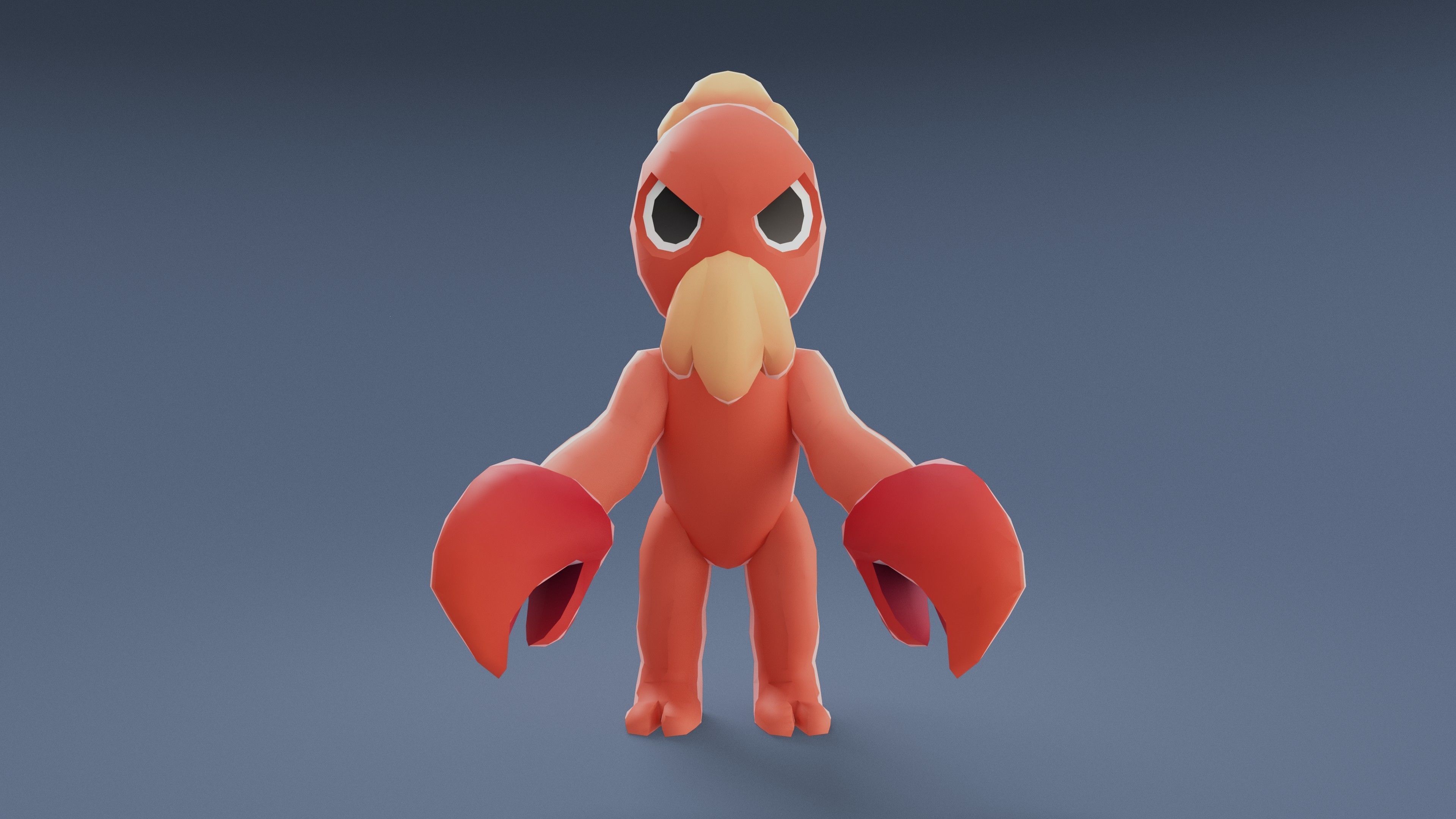 Cartoon Characters - Medium Lobster Warrior Low-poly 3D model_12