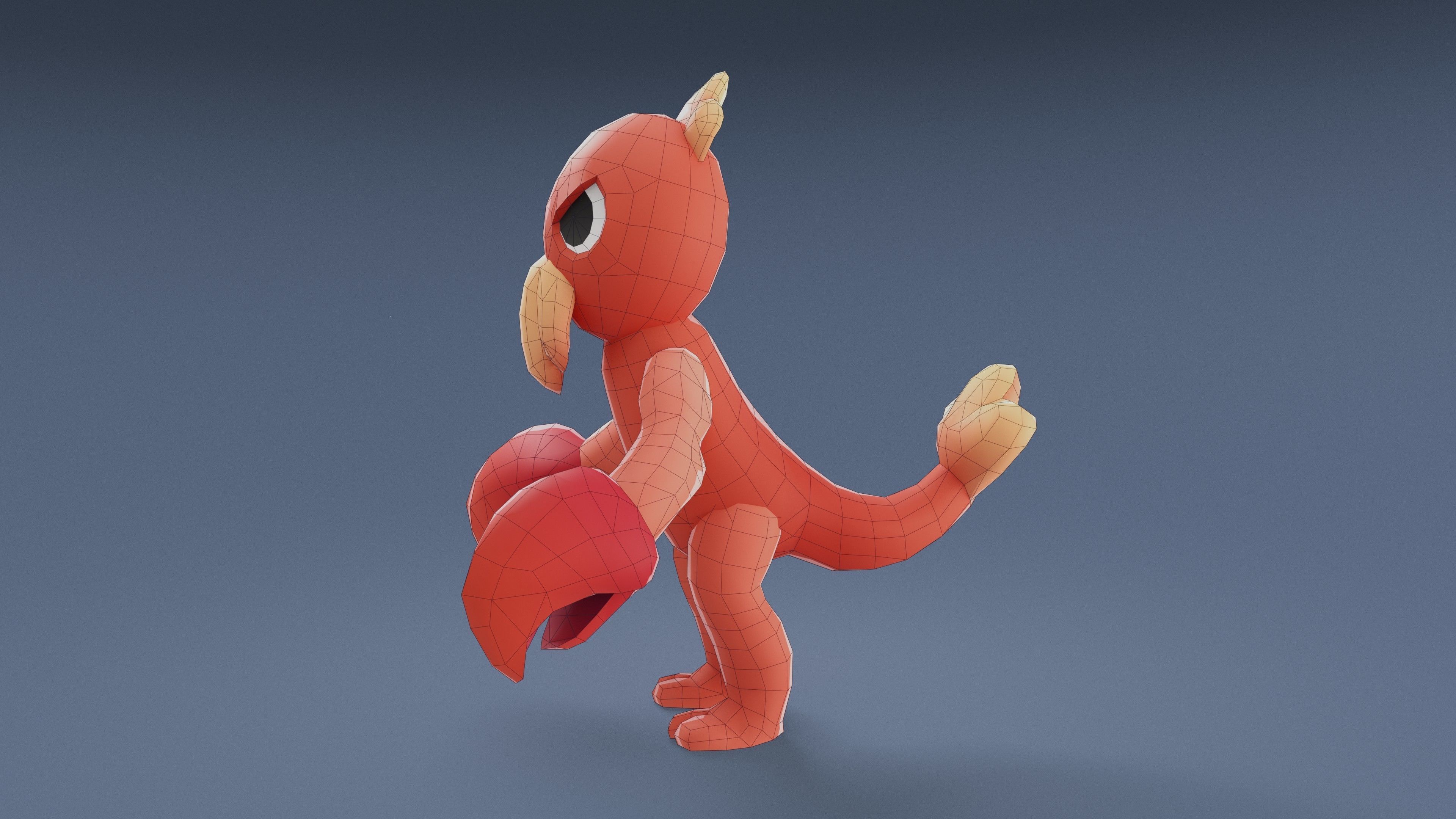 Cartoon Characters - Medium Lobster Warrior Low-poly 3D model_19