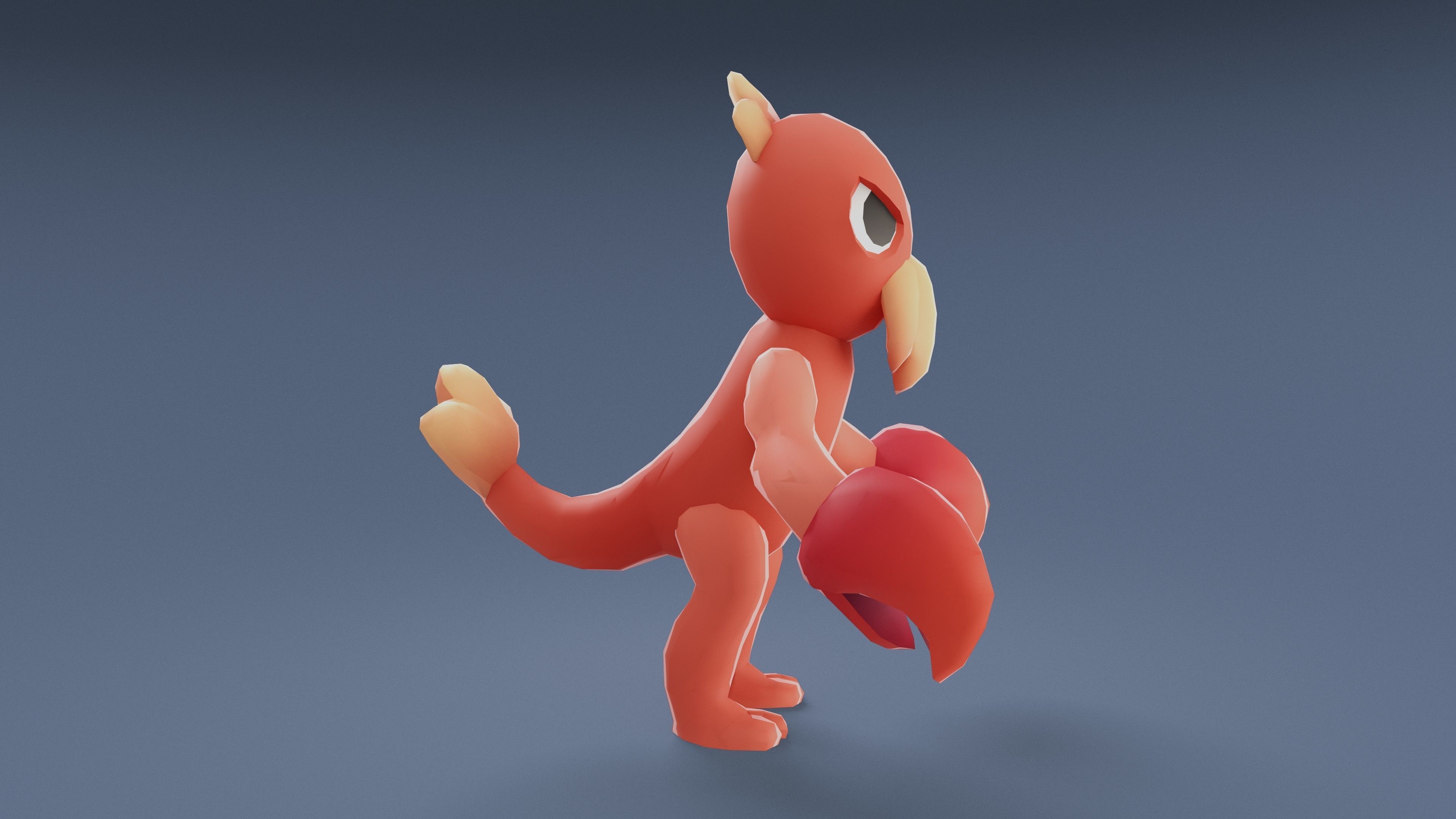 Cartoon Characters - Medium Lobster Warrior Low-poly 3D model_10