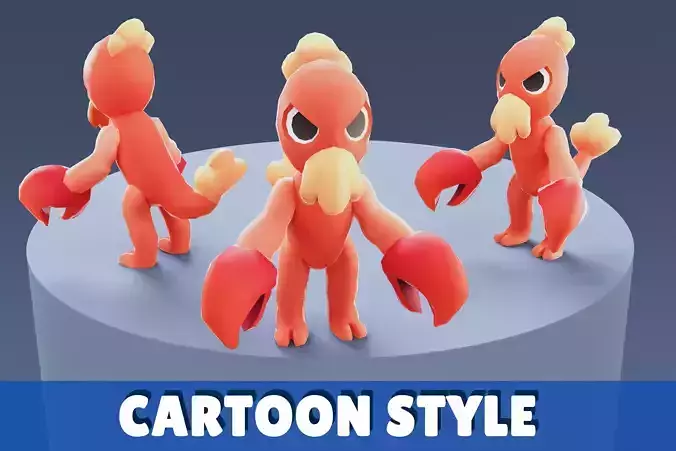 Cartoon Characters - Medium Lobster Warrior Low-poly 3D model Cartoon Characters - Medium Lobster Warrior Low-poly 3D model