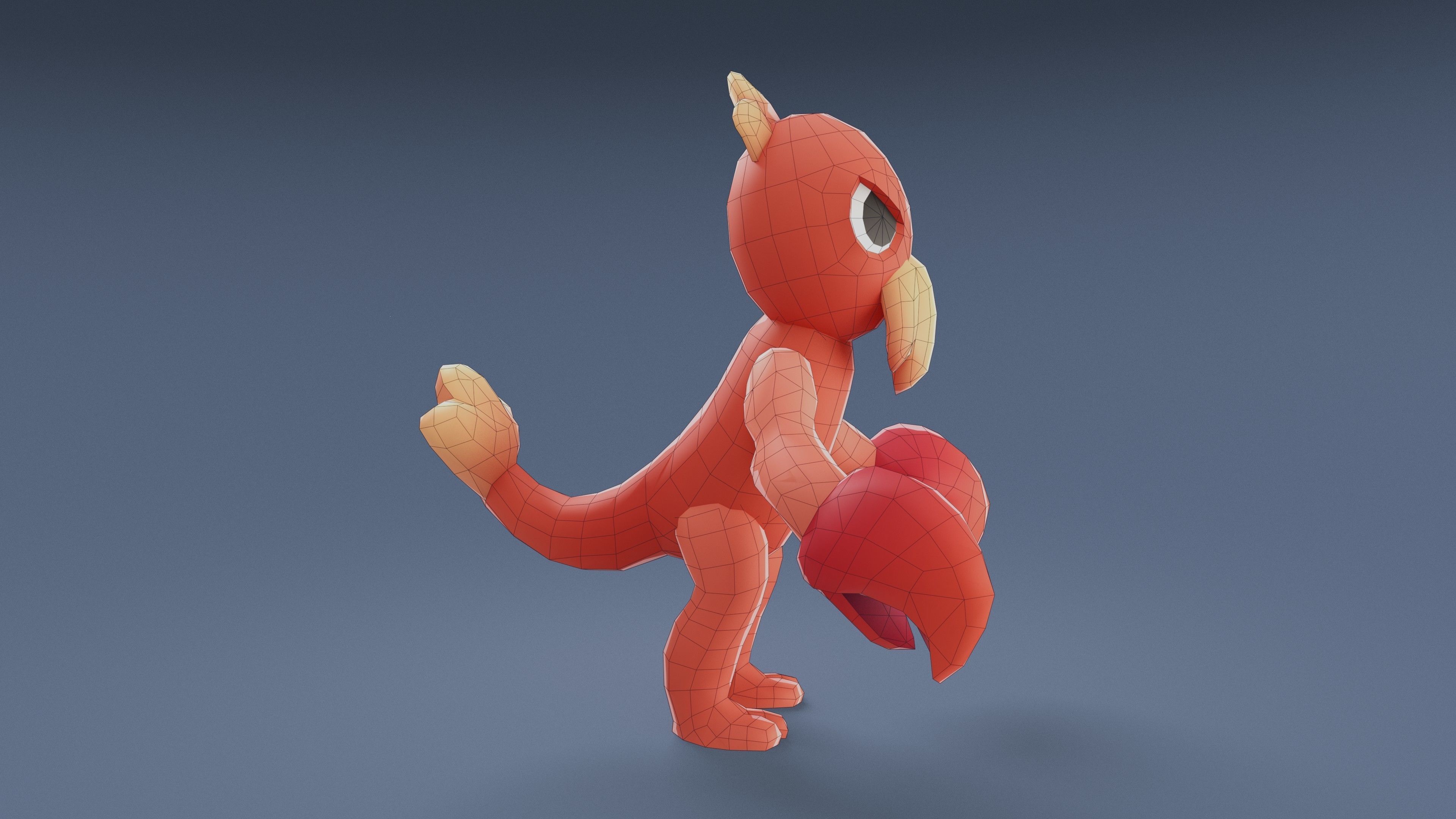 Cartoon Characters - Medium Lobster Warrior Low-poly 3D model_21