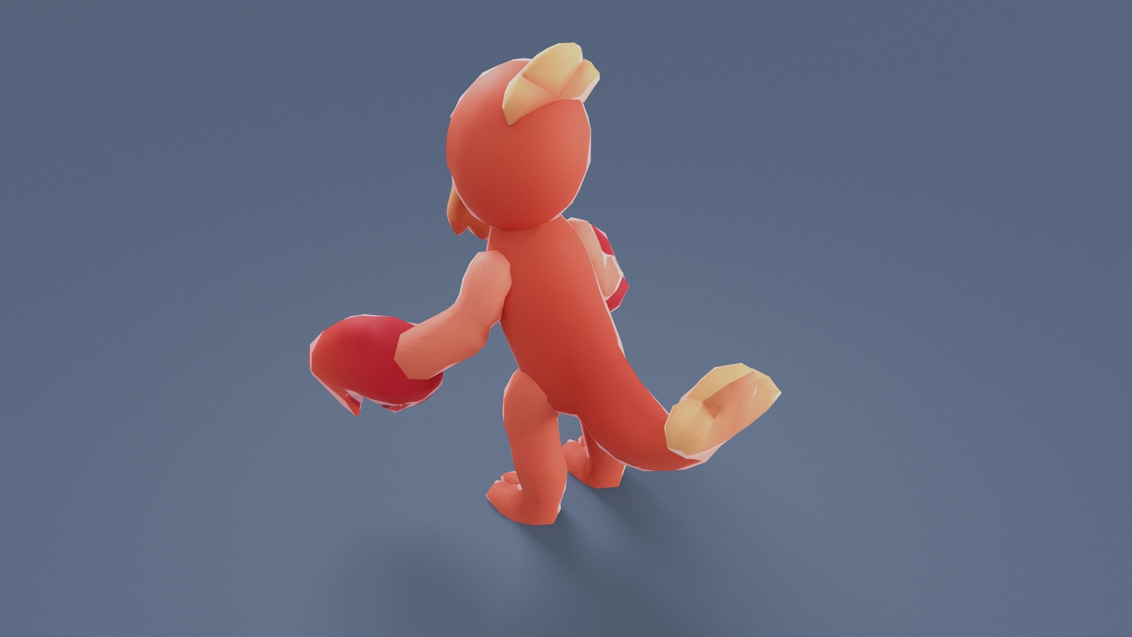 Cartoon Characters - Medium Lobster Warrior Low-poly 3D model_3