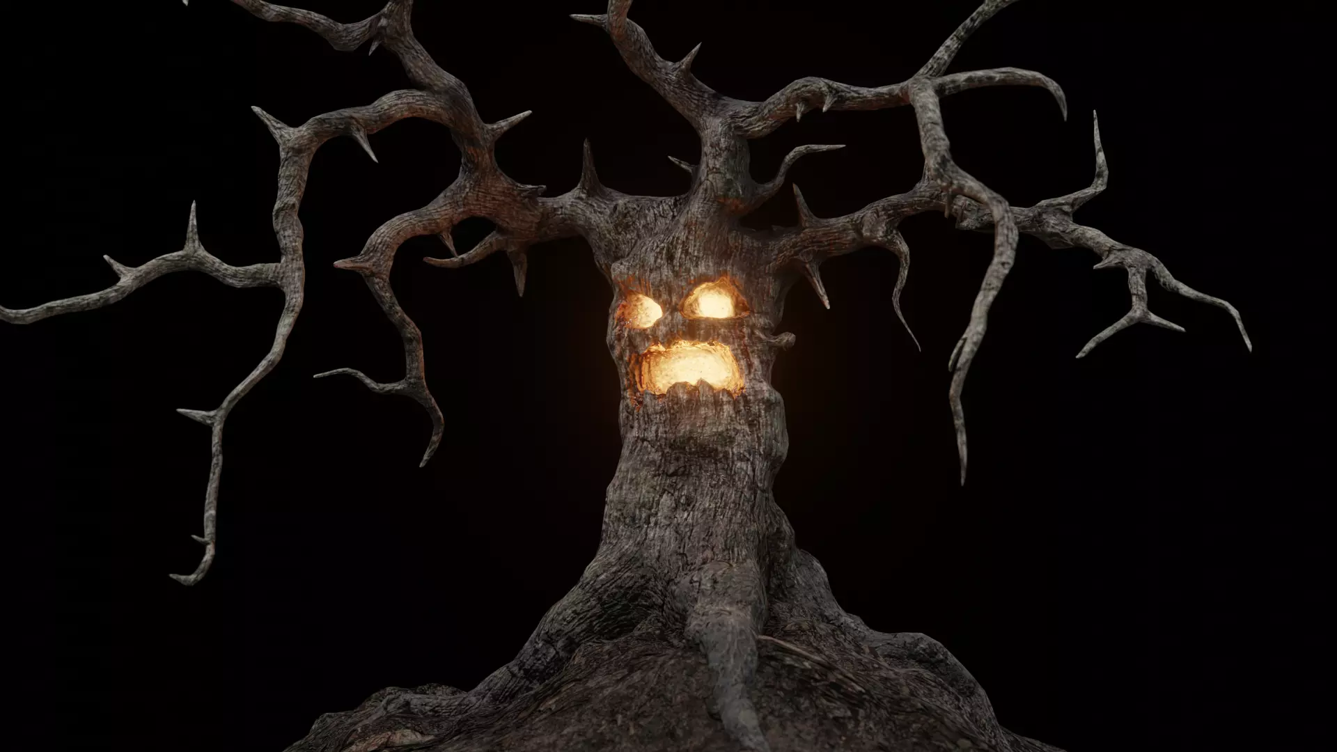 Haunted Ghost Tree Low-poly 3D model_0