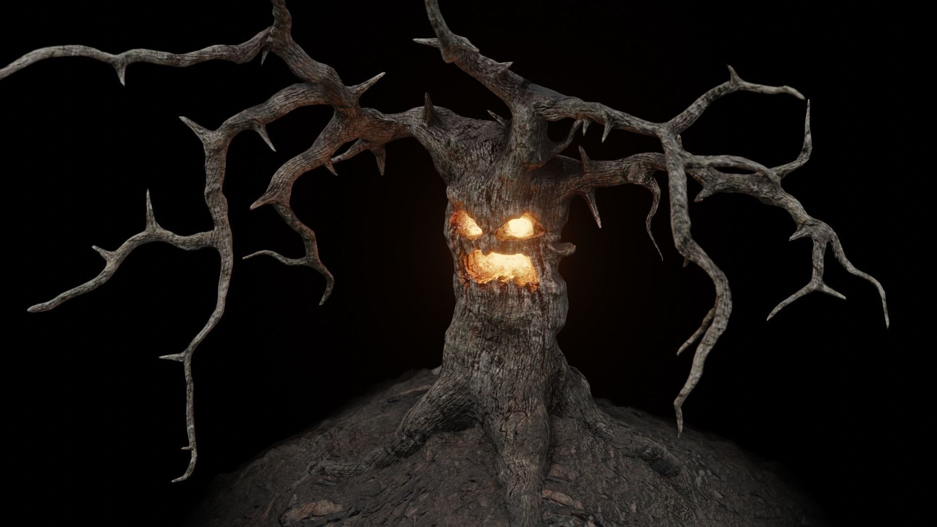 Haunted Ghost Tree Low-poly 3D model_15