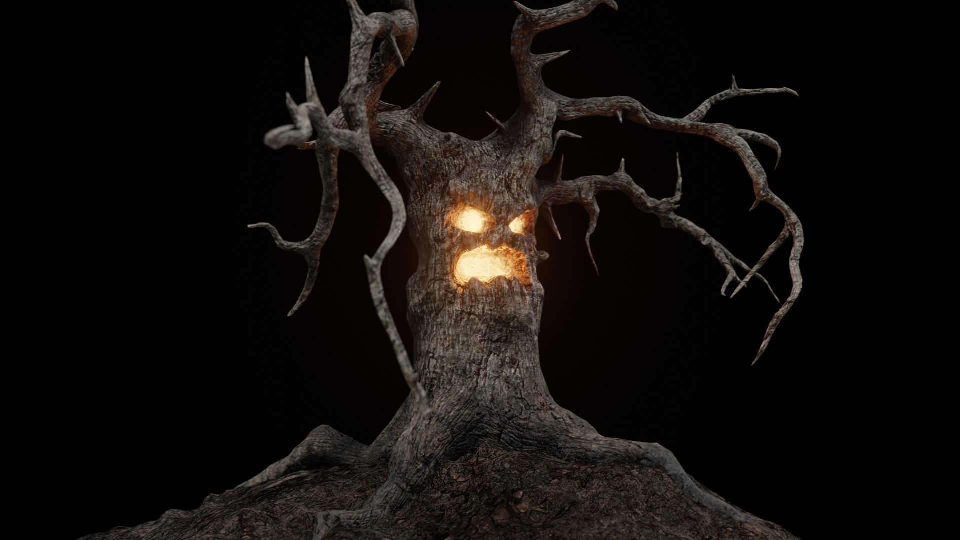 Haunted Ghost Tree Low-poly 3D model_5