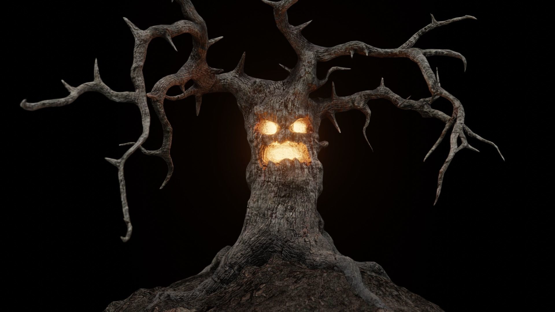 Haunted Ghost Tree Low-poly 3D model_6