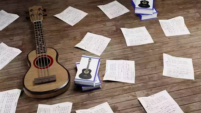 Guitar ukulele and notes