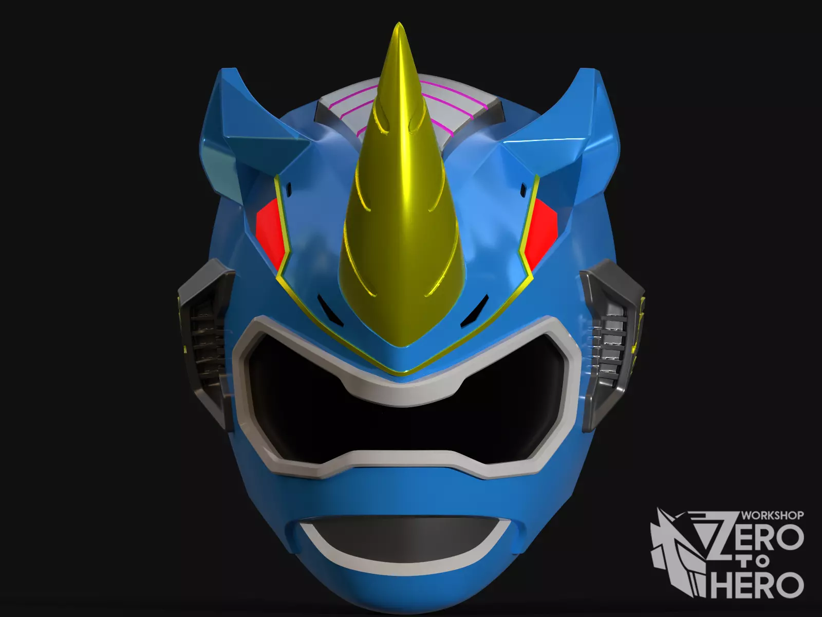Power Ranger Wild Force Rhino Helmet 3D print model_0