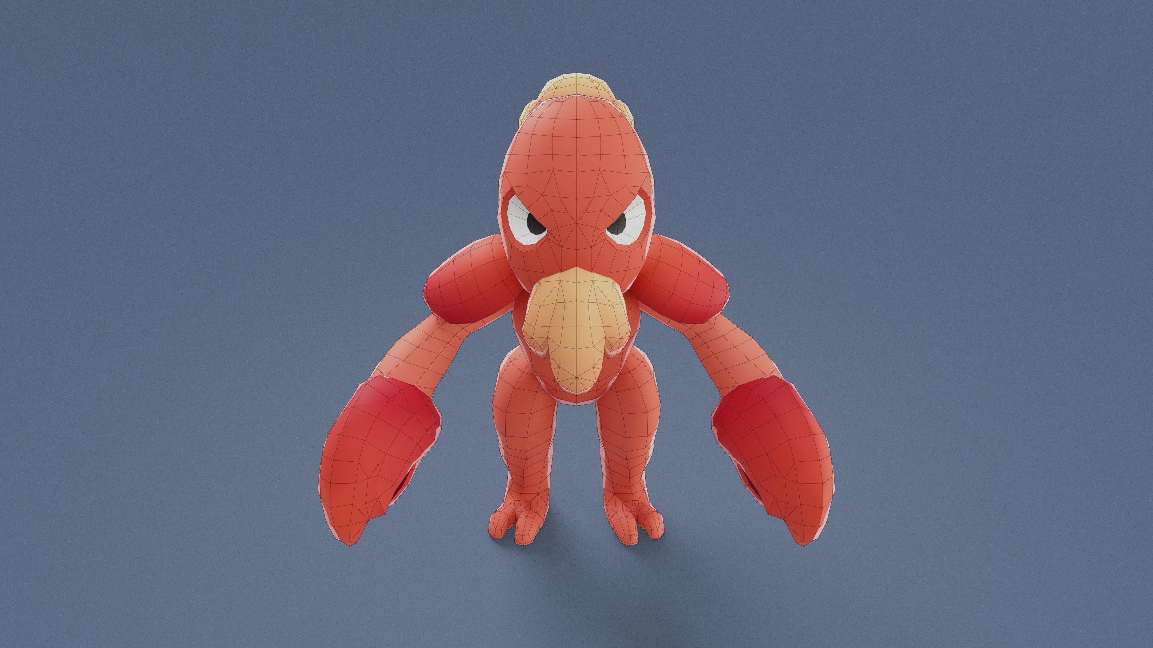 Cartoon Characters - Big Lobster Warrior Low-poly 3D model_18