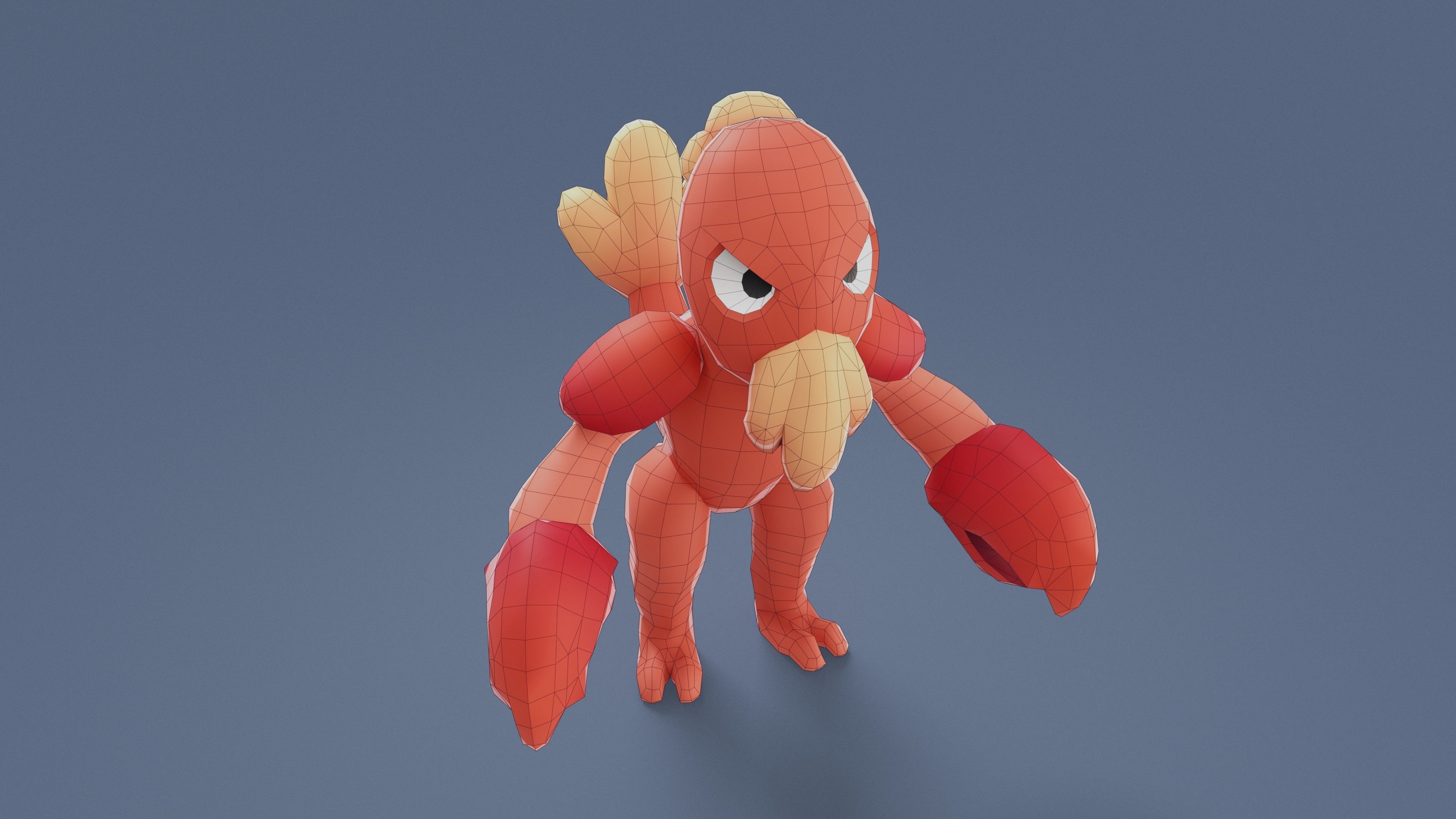 Cartoon Characters - Big Lobster Warrior Low-poly 3D model_17