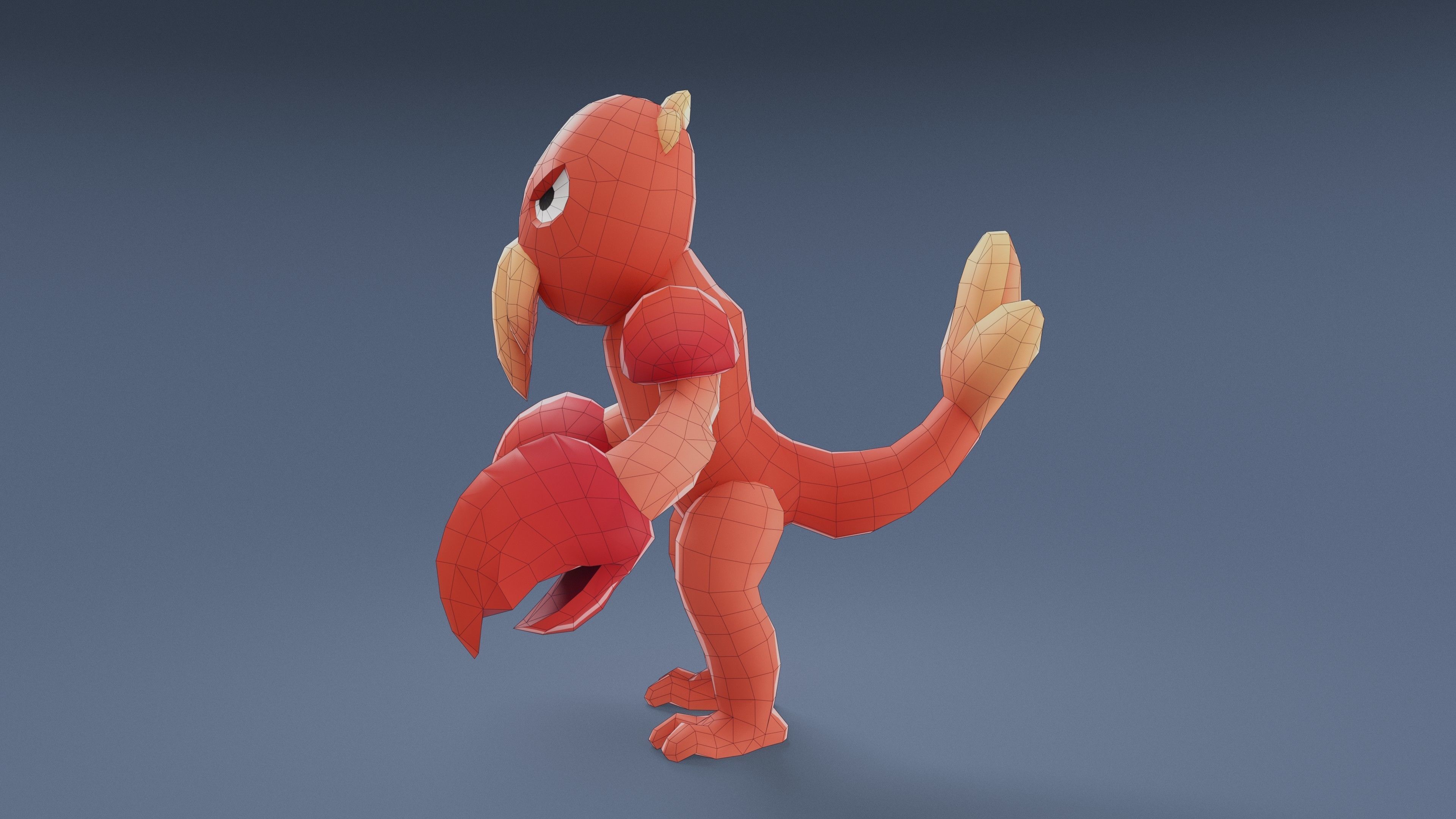 Cartoon Characters - Big Lobster Warrior Low-poly 3D model_19