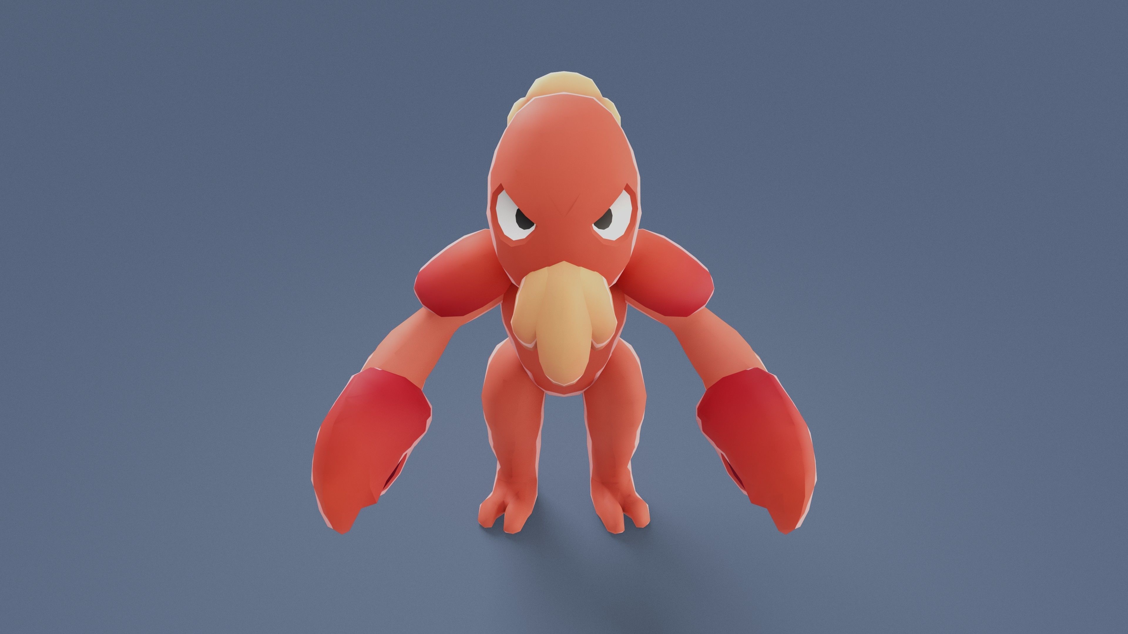 Cartoon Characters - Big Lobster Warrior Low-poly 3D model_7